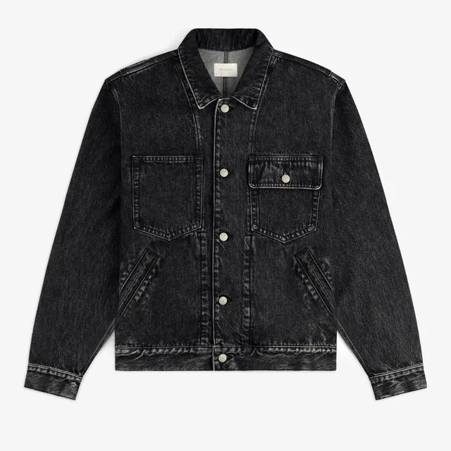 aim-leon-dore-denim-trucker-jacke-schwarz-italien image 1