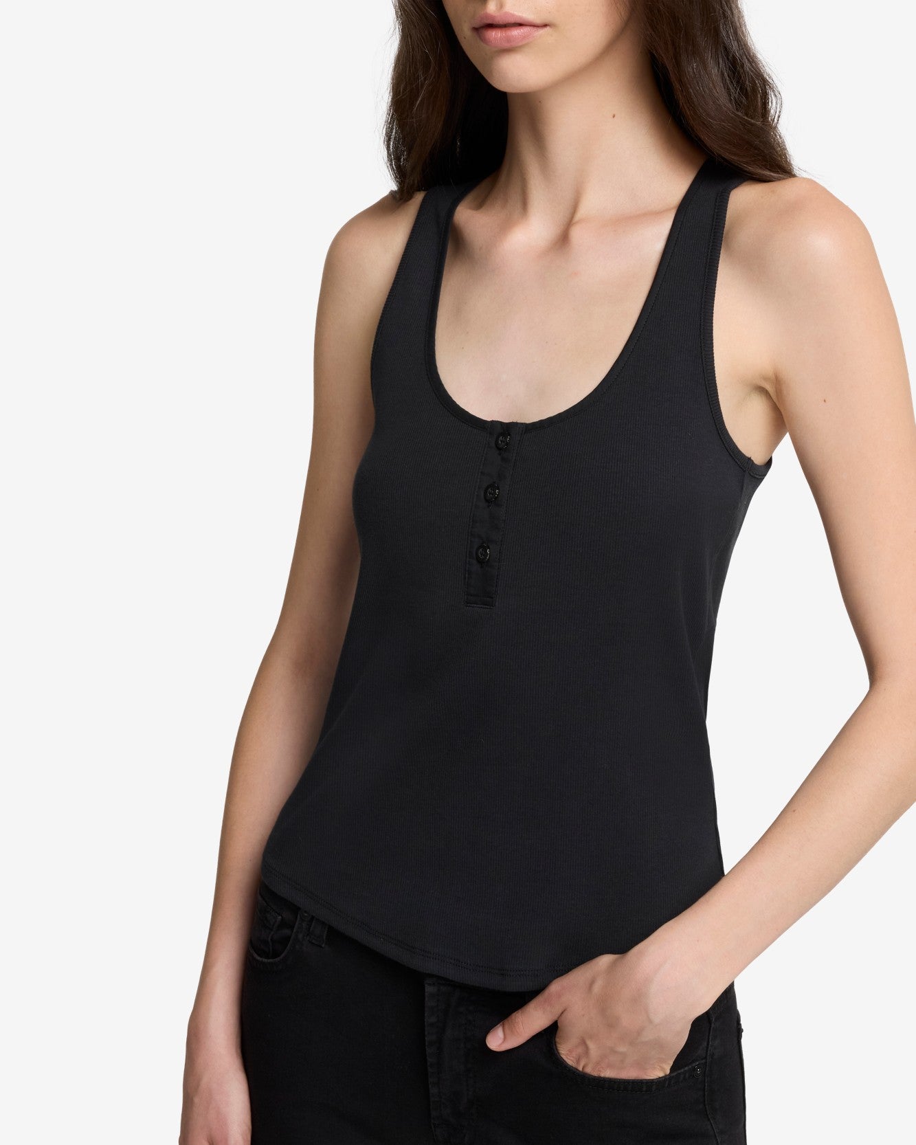 7-for-all-mankind-ribbed-henley-tank-black-damen-ripp-top image 4