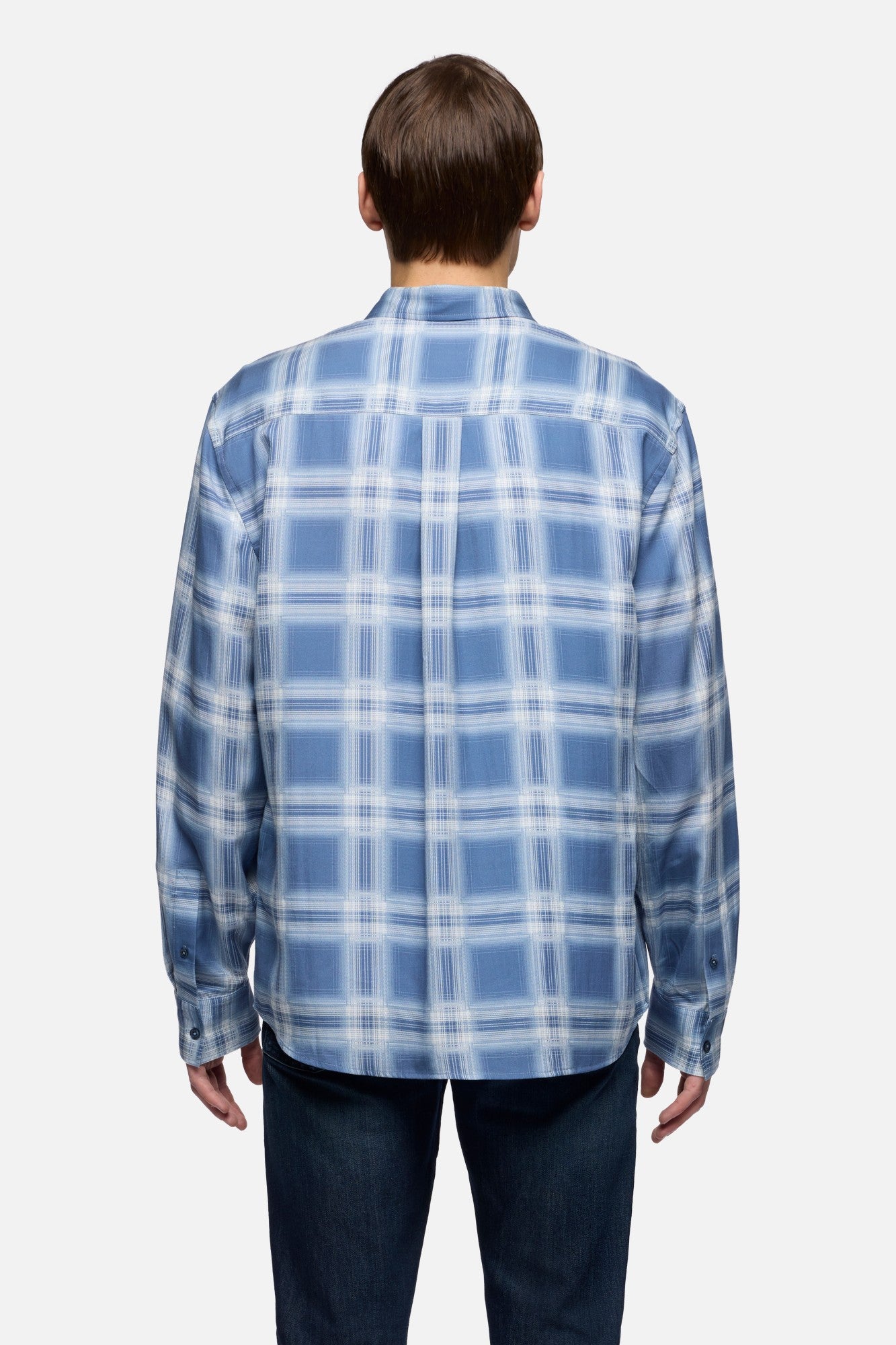 7-for-all-mankind-classic-button-up-shirt-herren-fluid-blue-check image 5