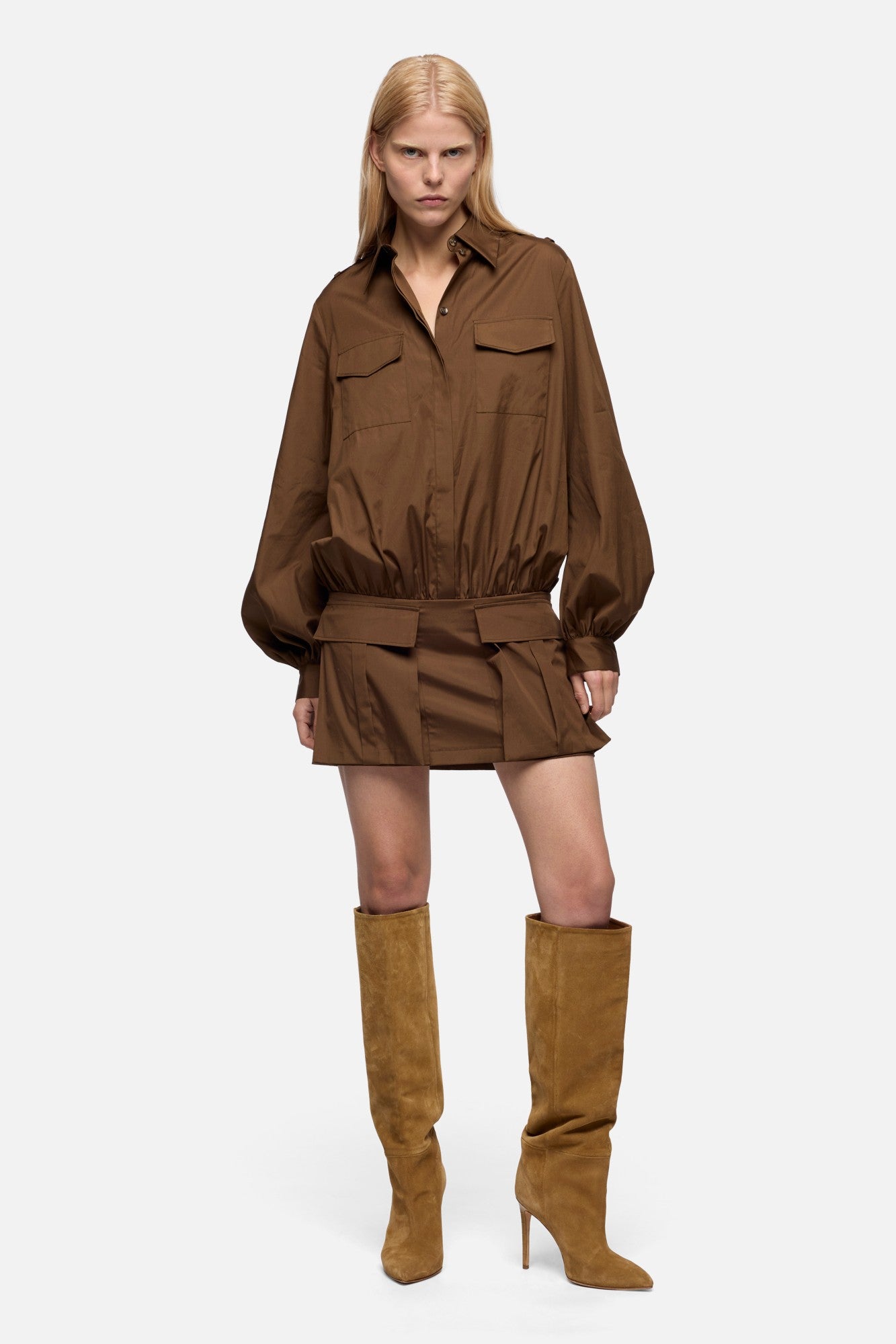 7-for-all-mankind-utility-mini-dress-poplin-toffee-damen-minikleid image 2