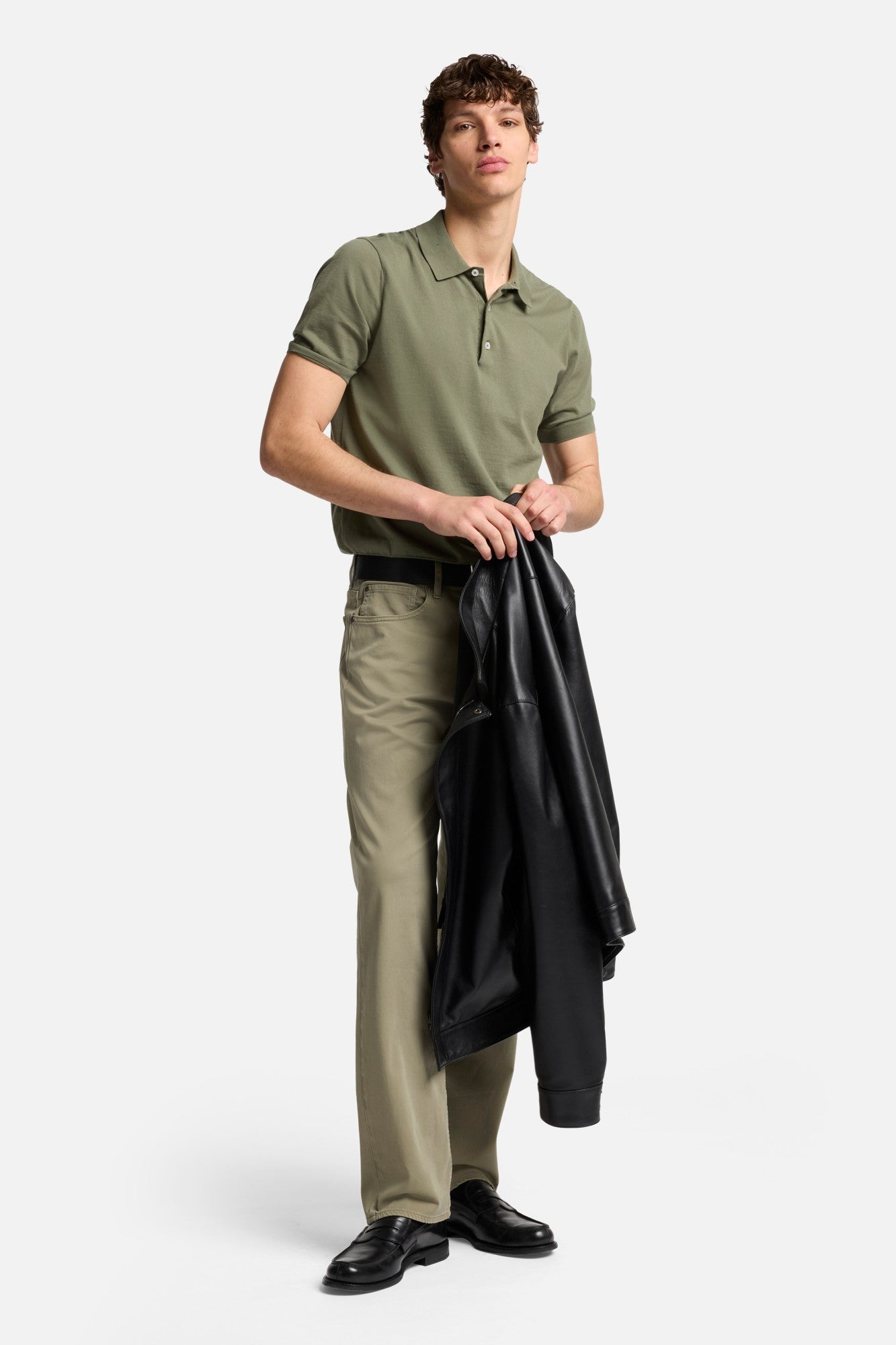 7-for-all-mankind-polo-sweater-army-green-herren-kurzarm-baumwolle image 7