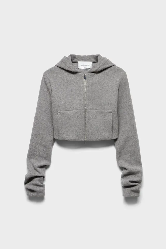7-for-all-mankind-ruched-zip-hoodie-in-wool-slate image 1