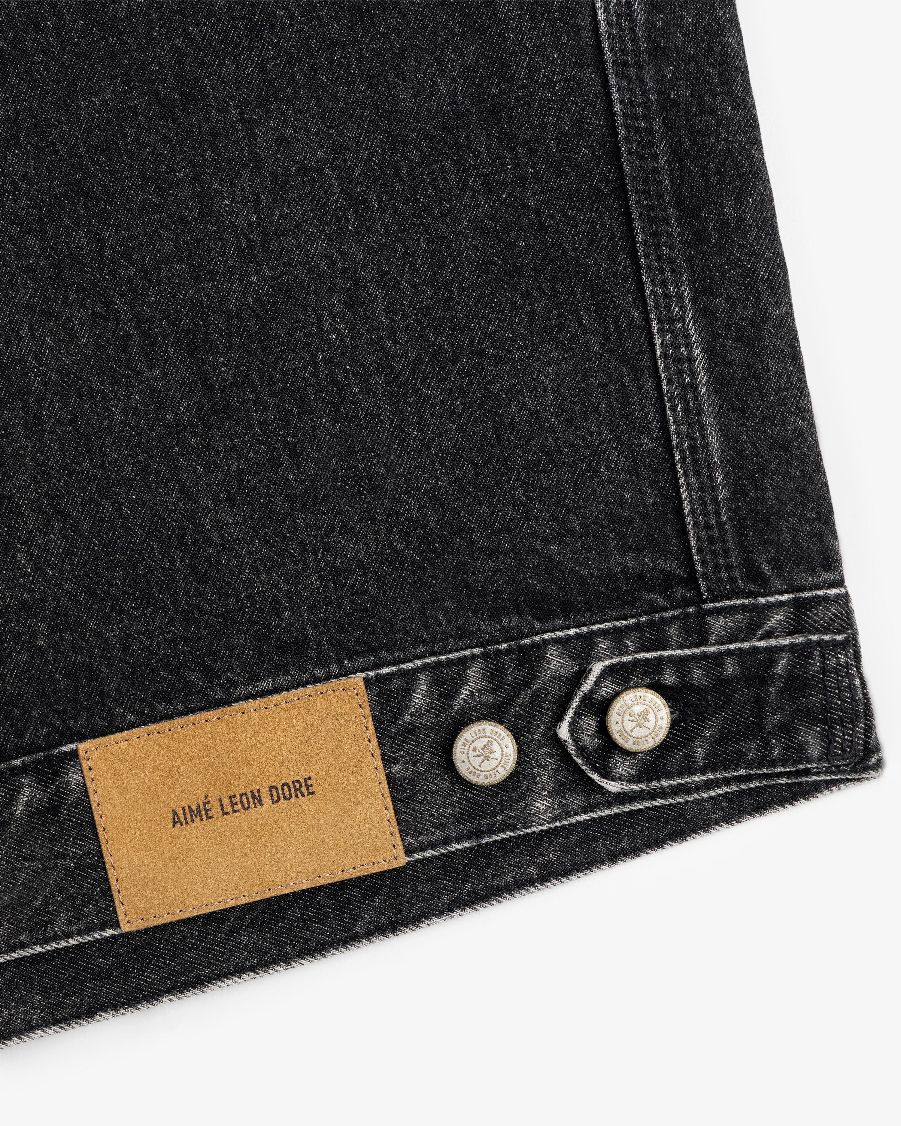 aim-leon-dore-denim-trucker-jacke-schwarz-italien image 7