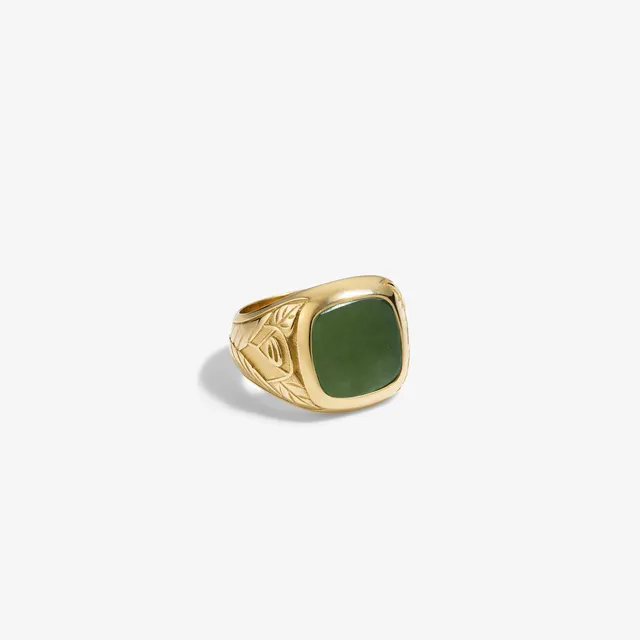 aim-leon-dore-14kt-gold-jade-siegelring-handmade-nyc image 1