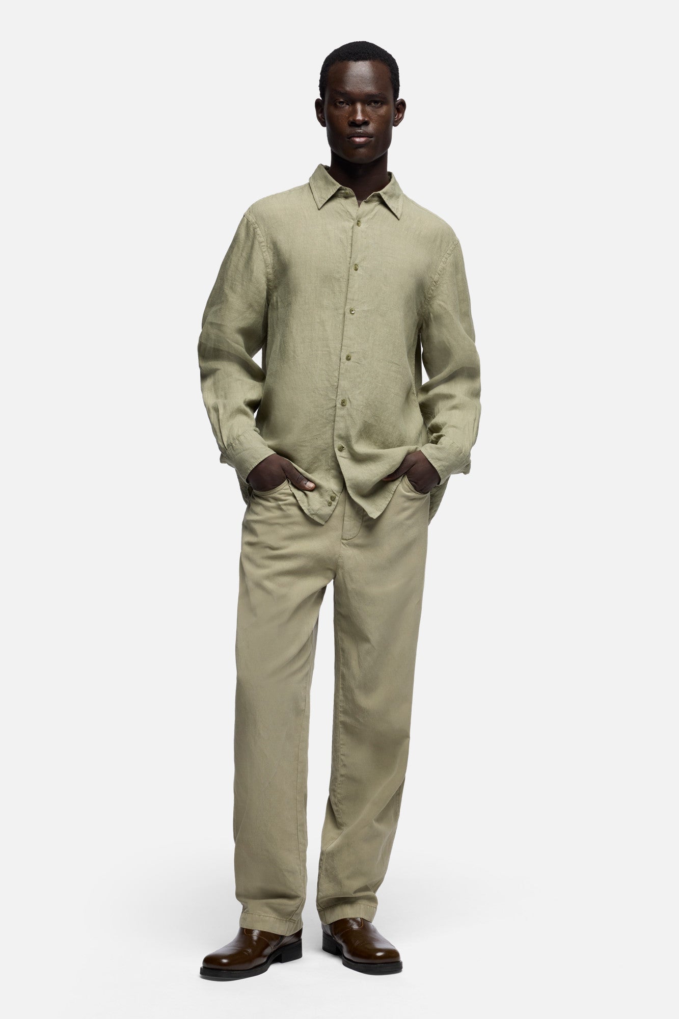 7-for-all-mankind-hybrid-jogger-herren-hose-linen-blend-army image 2