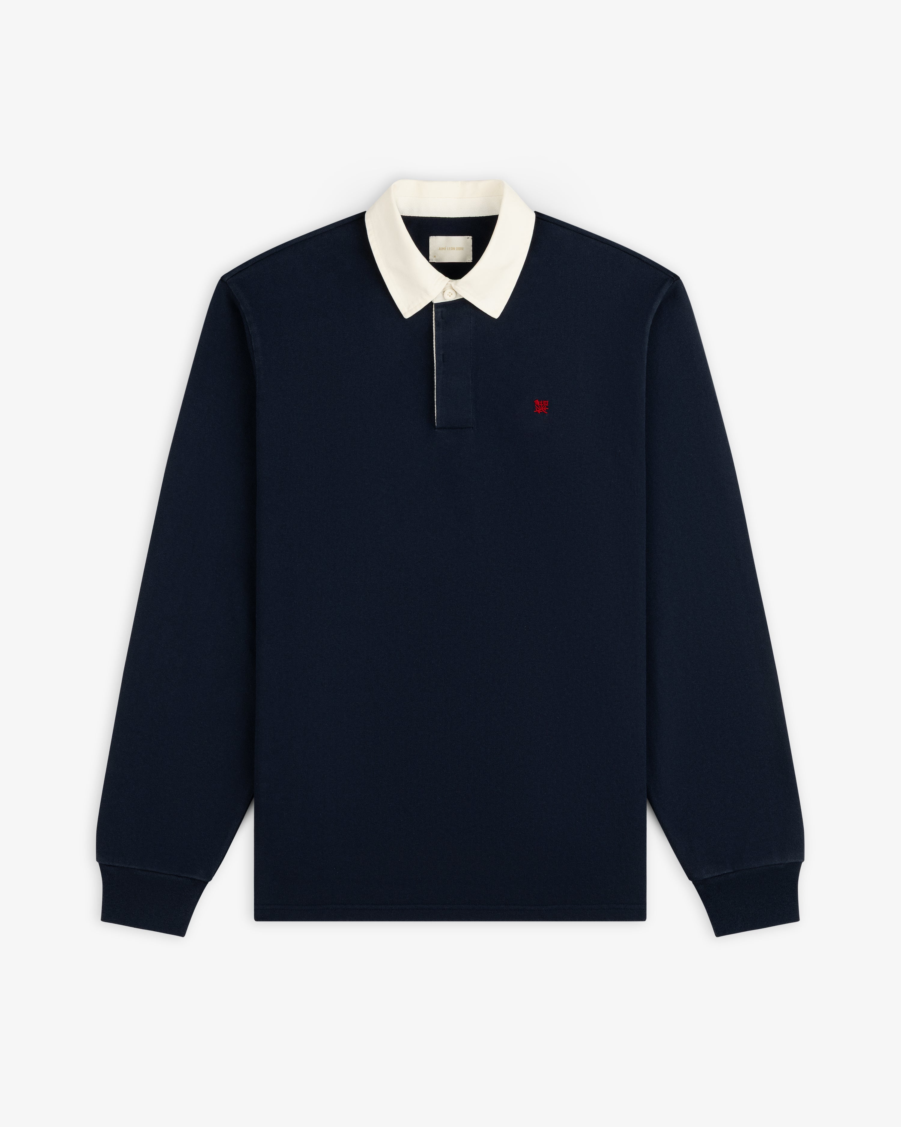 aim-leon-dore-crest-rugby-langarm-polo-navy image 2