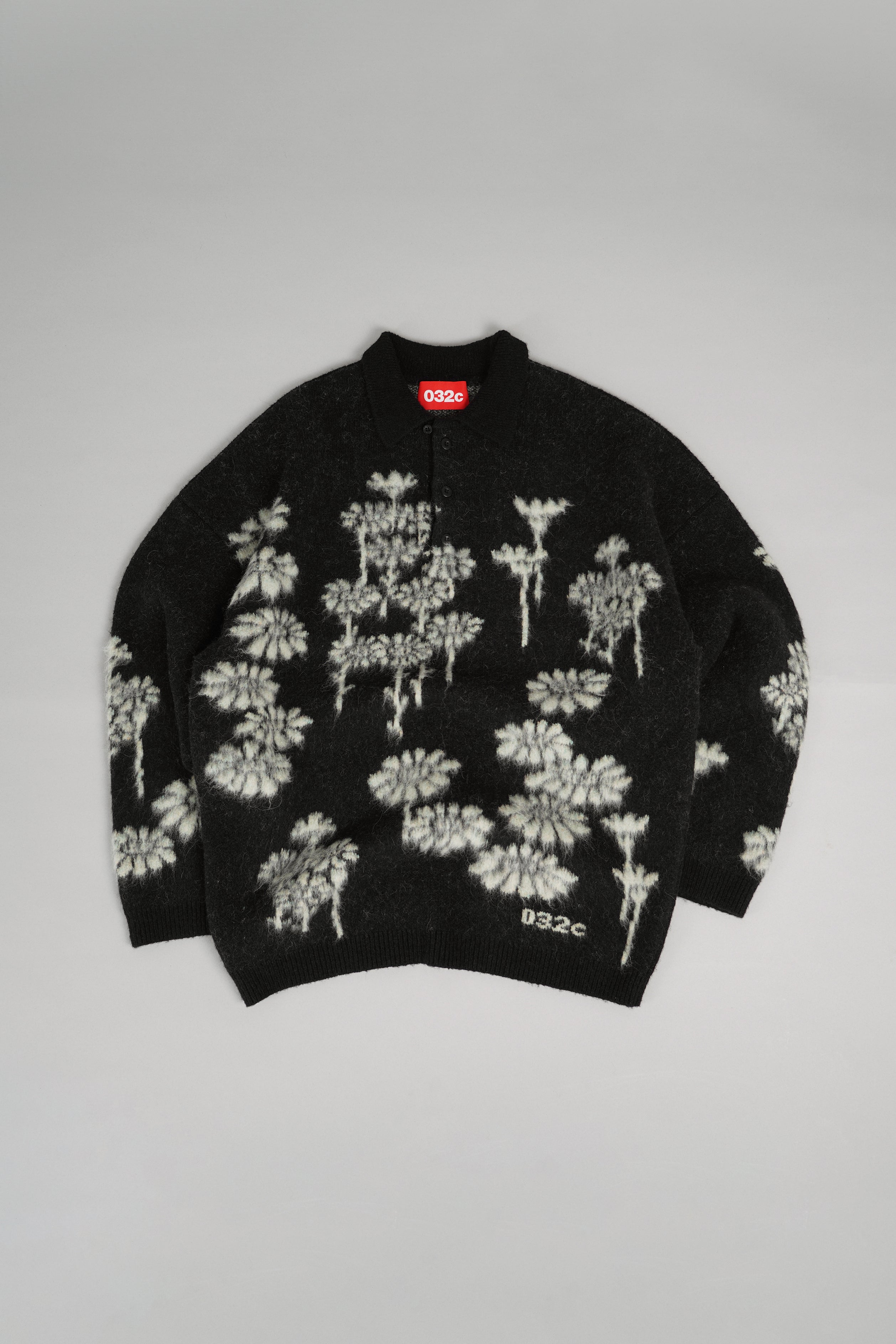 032c-melting-daisies-knit-ls-polo-shirt-oversized-alpakablend-polo-pullover image 2