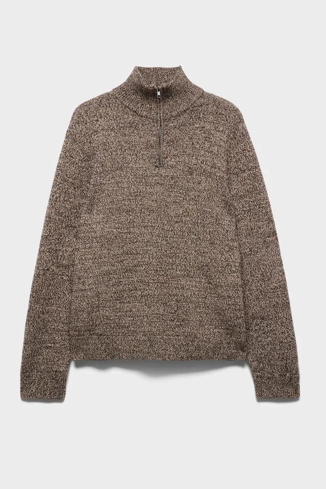 7-for-all-mankind-half-zip-sweater-pullover-cotton-wool-parchment image 1
