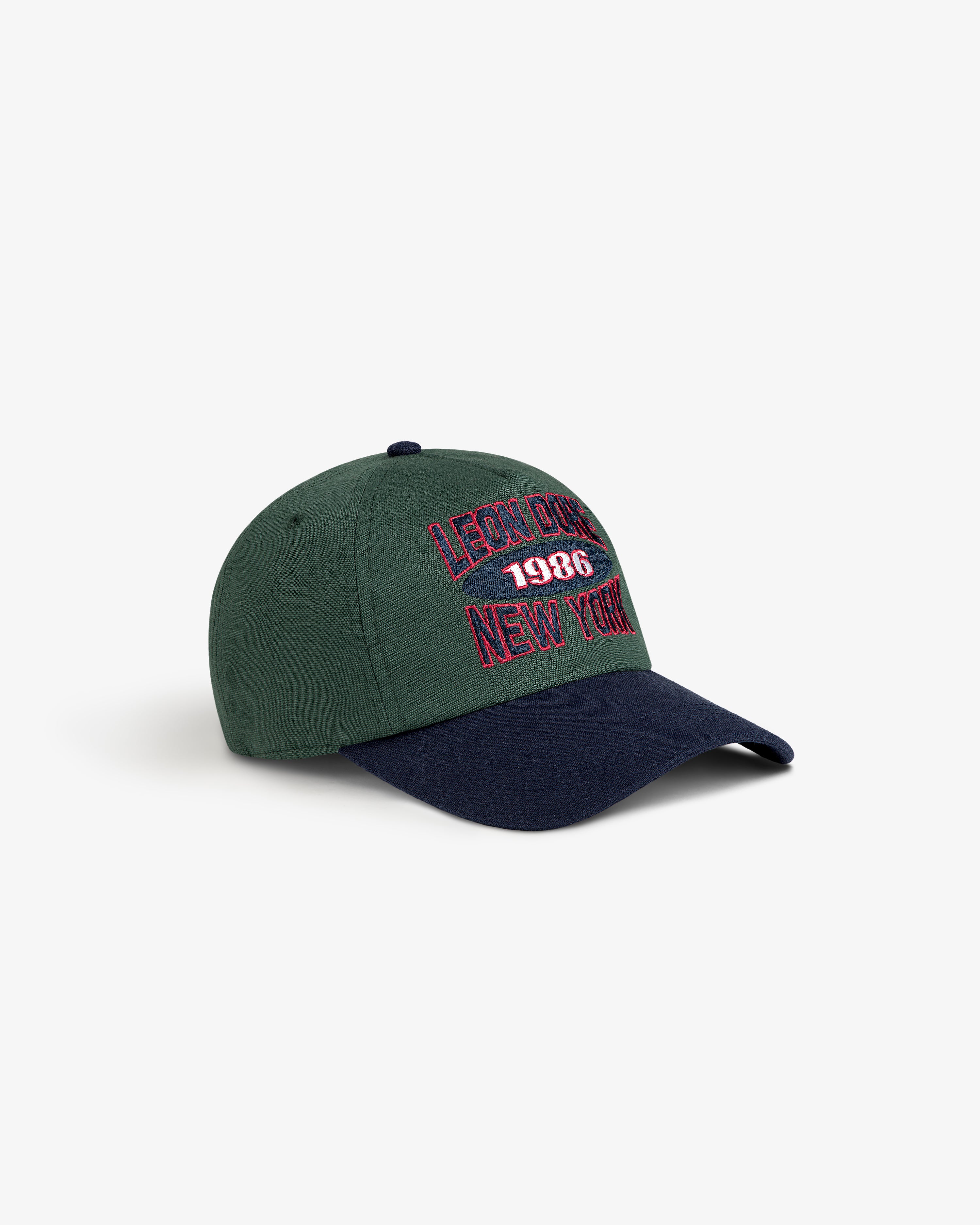 aim-leon-dore-colorblock-club-hat-gr-n-navy image 3