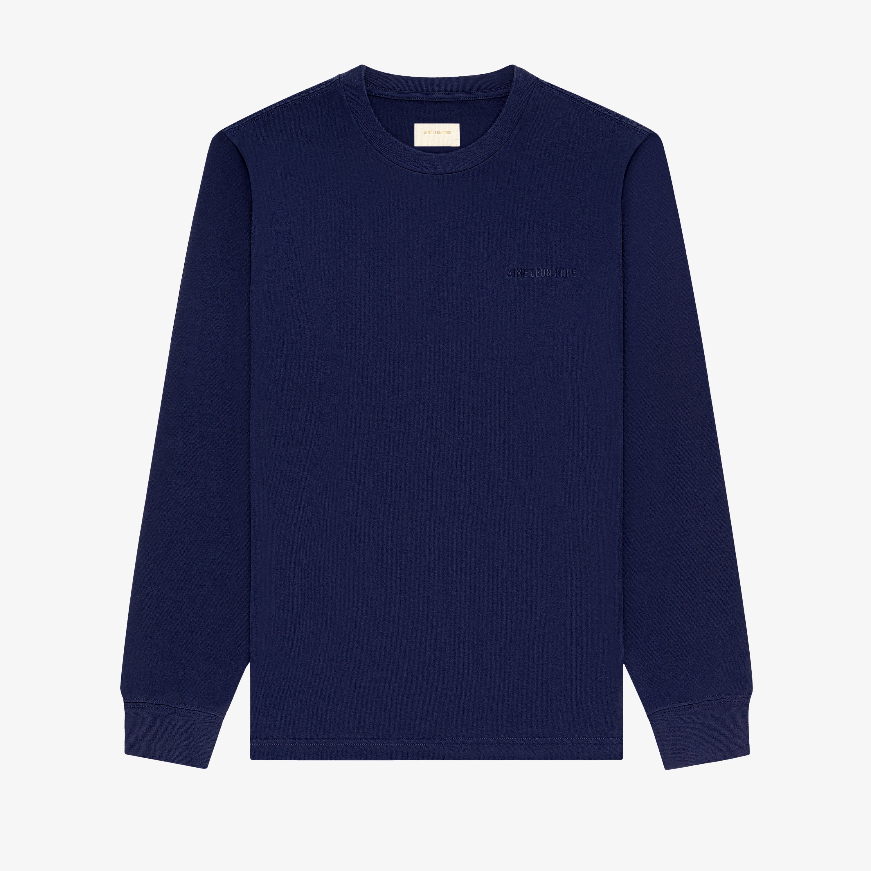 aim-leon-dore-long-sleeve-tonal-logo-tee-langarmshirt-navy image 1