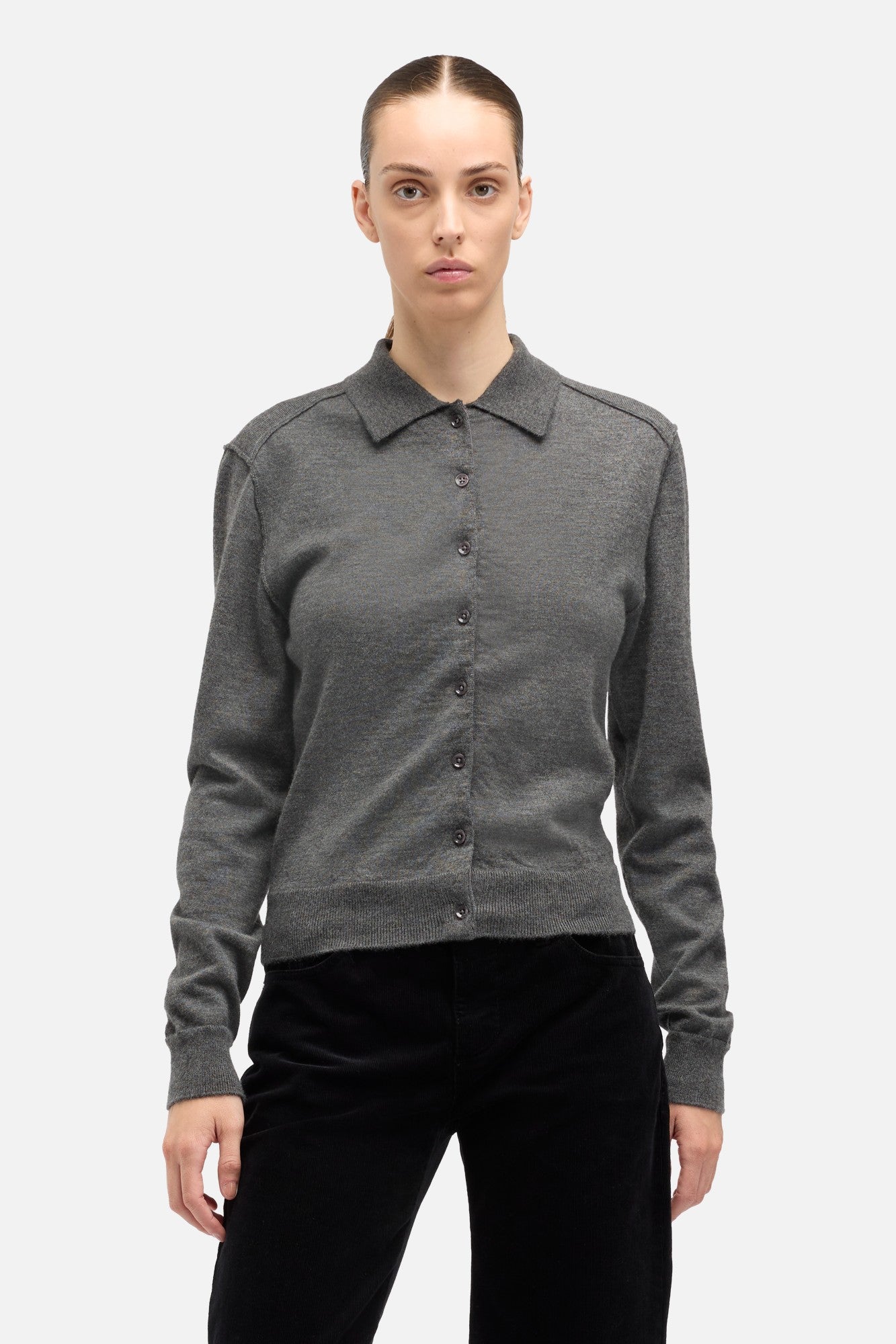 7-for-all-mankind-cashmere-polo-cardigan-damen-strickjacke-korat-grau image 3