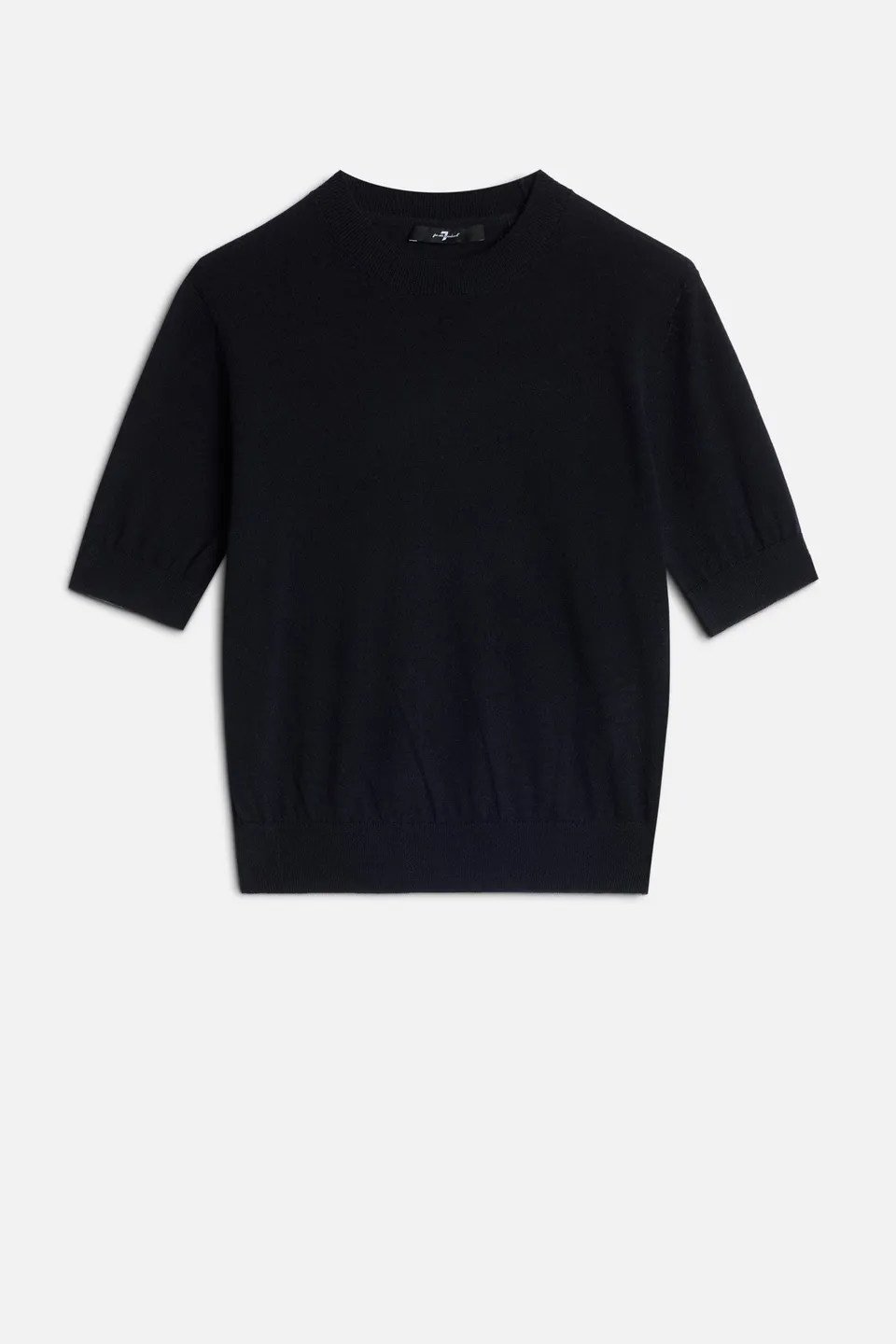 7-for-all-mankind-damen-wollpullover-kurzarm-schwarz image 1