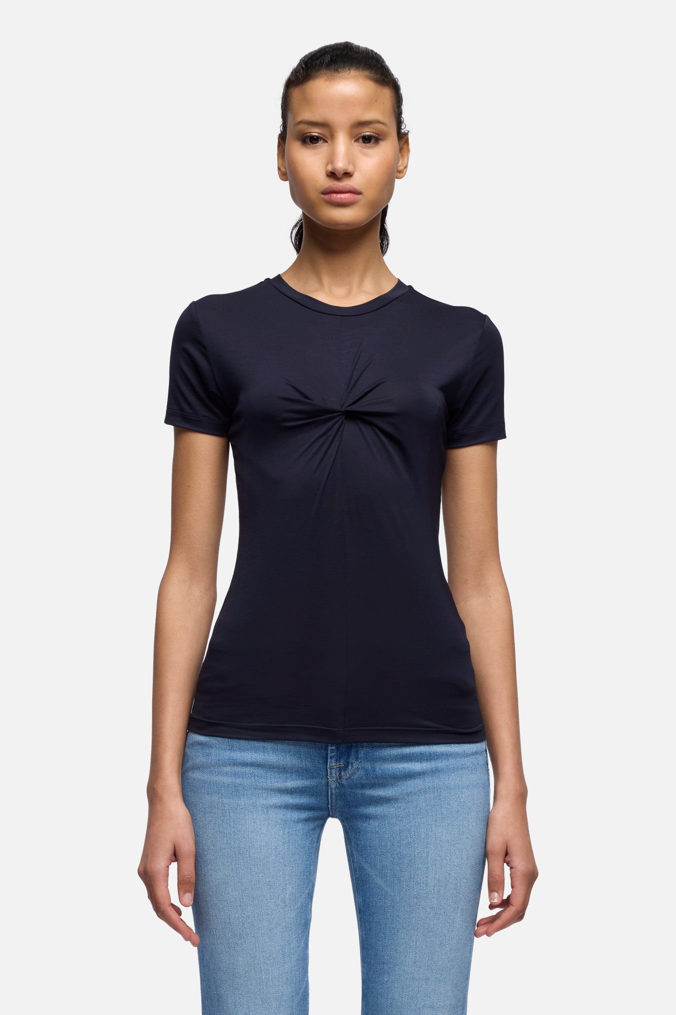 7-for-all-mankind-twisted-tee-lyocell-navy-damen-t-shirt image 3