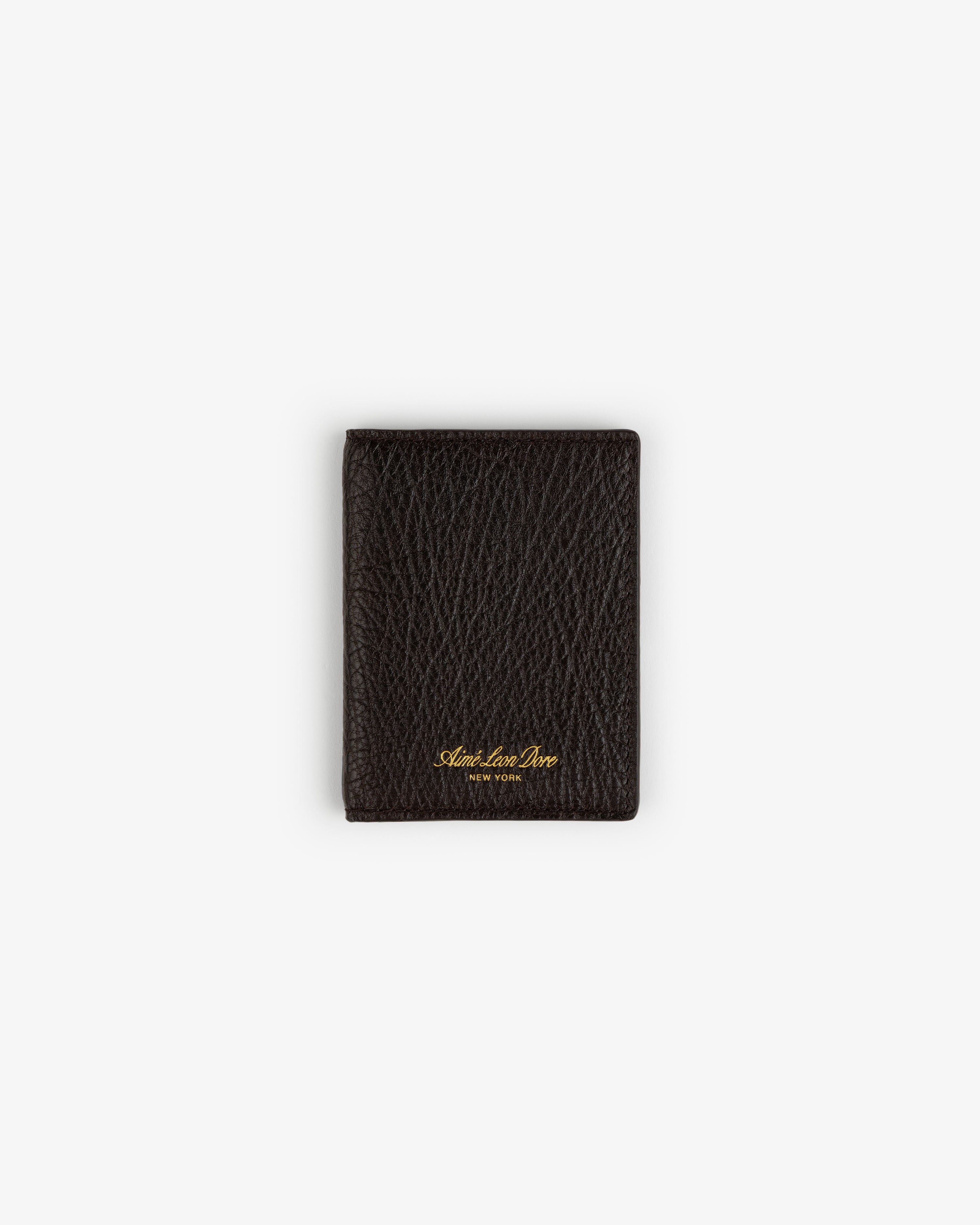 aim-leon-dore-tumbled-leather-bi-fold-wallet-braun image 2