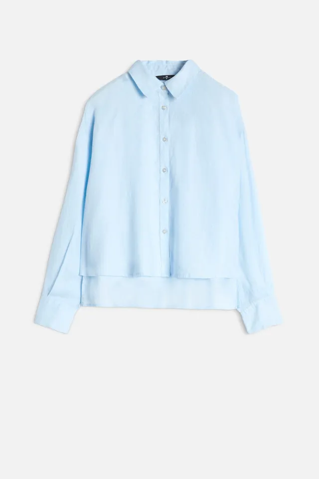 7-for-all-mankind-cropped-shirt-leinen-cielo image 1