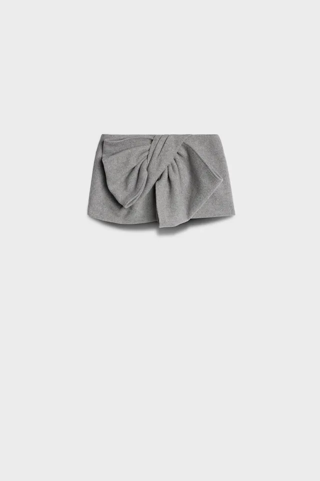 7-for-all-mankind-bow-mini-skirt-wool-blend-slate-damen image 1