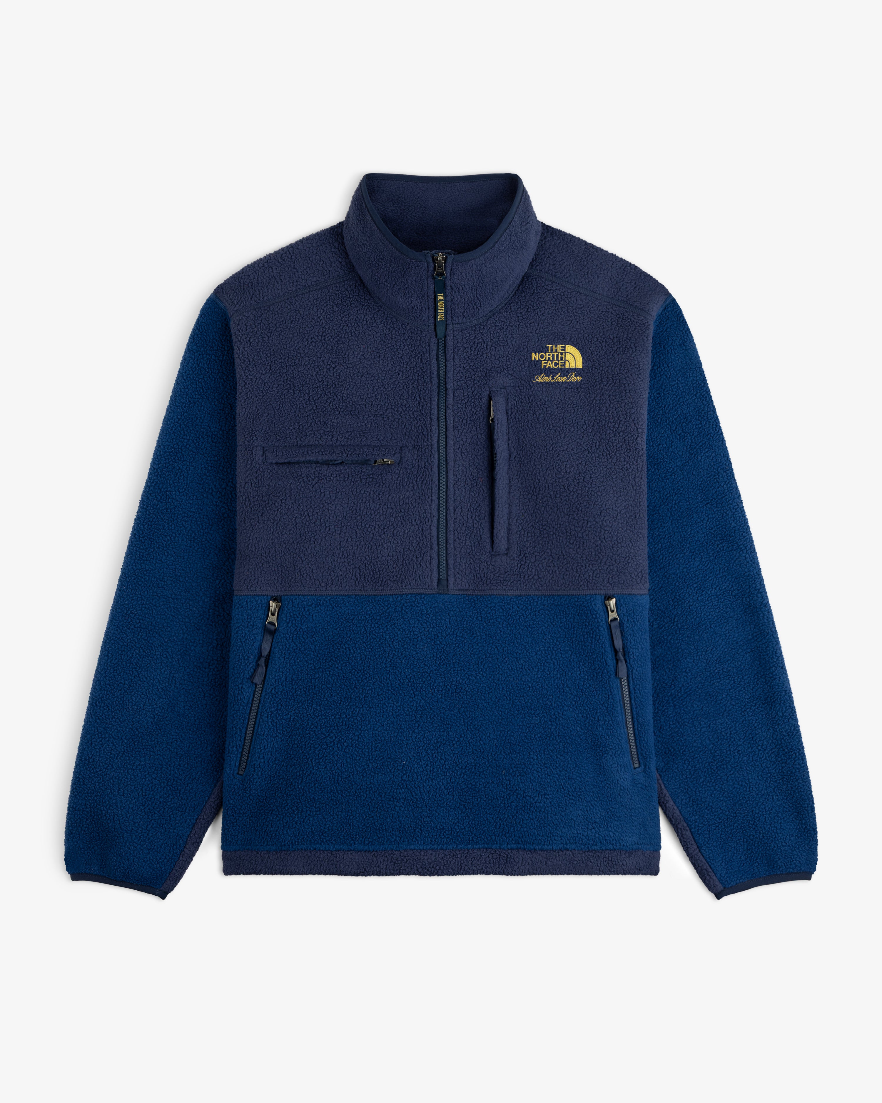 aim-leon-dore-x-the-north-face-95-denali-half-zip-fleece-pullover-blau image 2