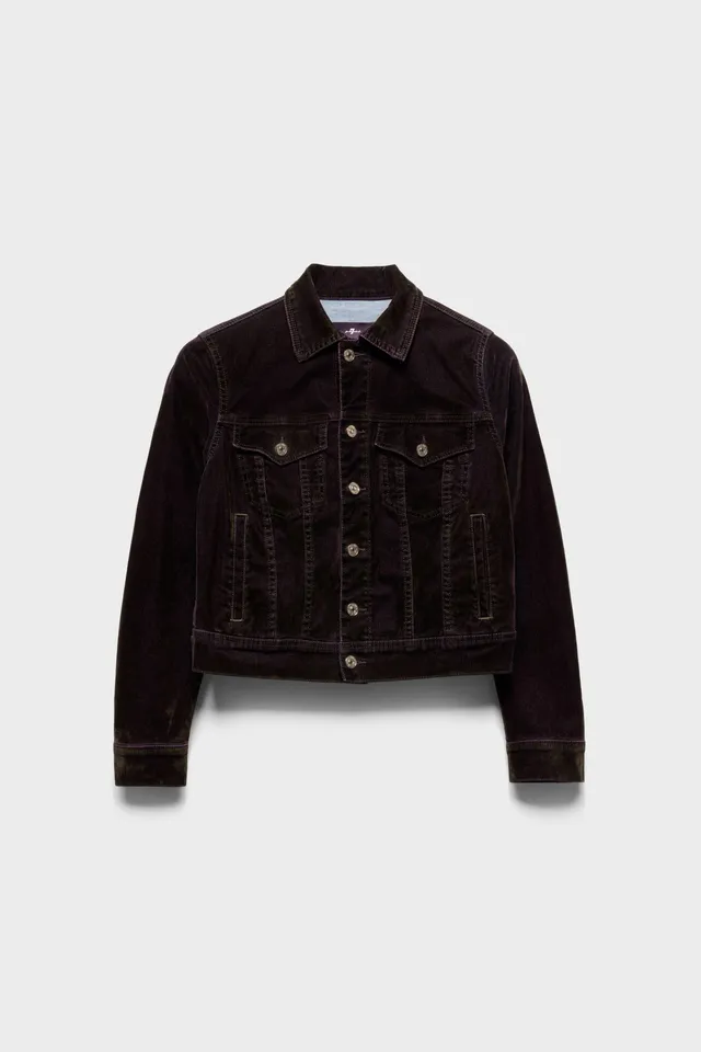 7-for-all-mankind-adi-trucker-jacket-flock-denim-brown image 1