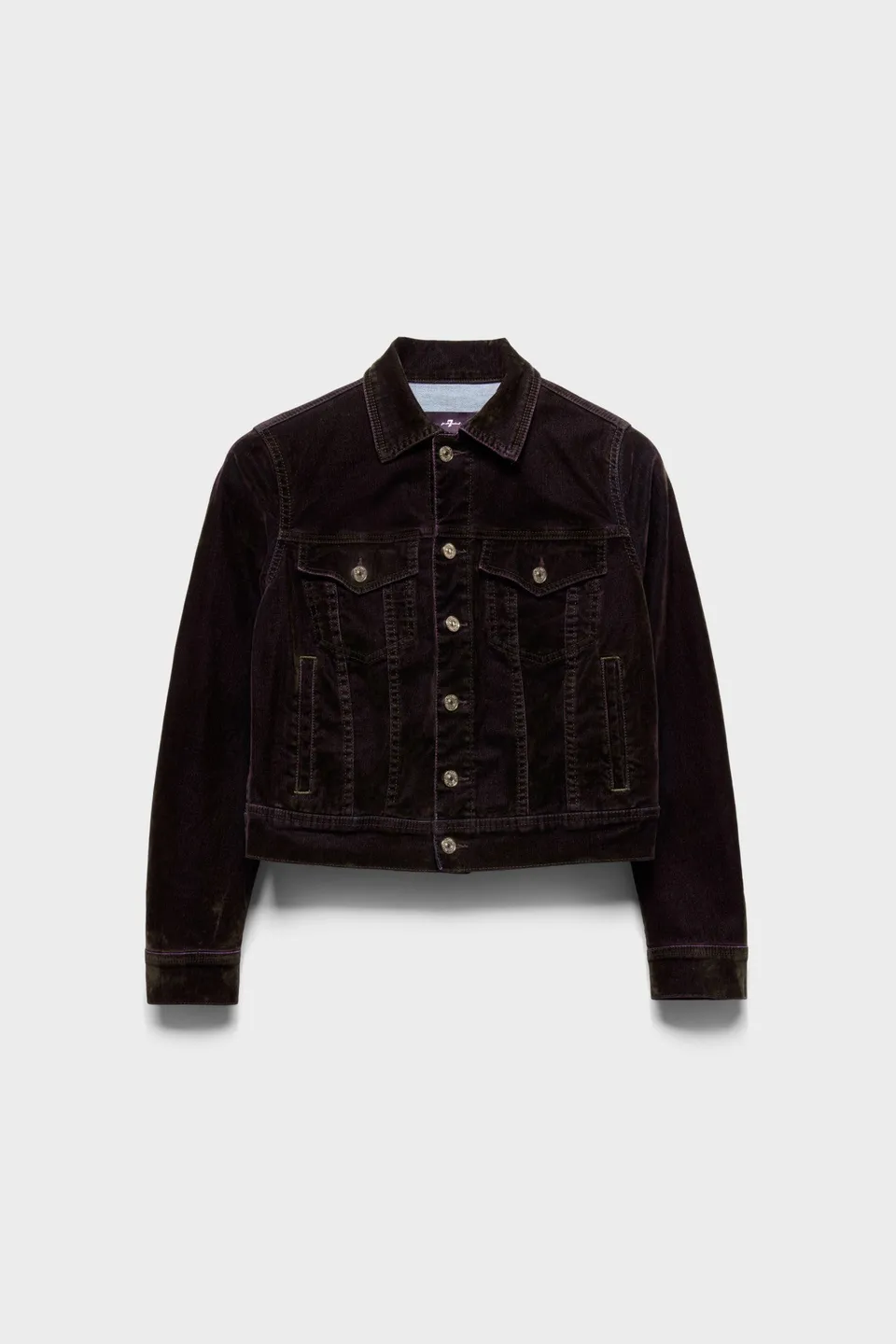 7-for-all-mankind-adi-trucker-jacket-flock-denim-brown image 1