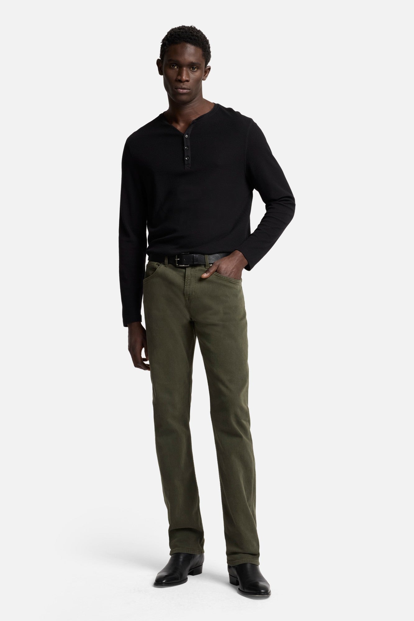 7-for-all-mankind-left-hand-the-straight-jeans-dark-olive-herren image 2