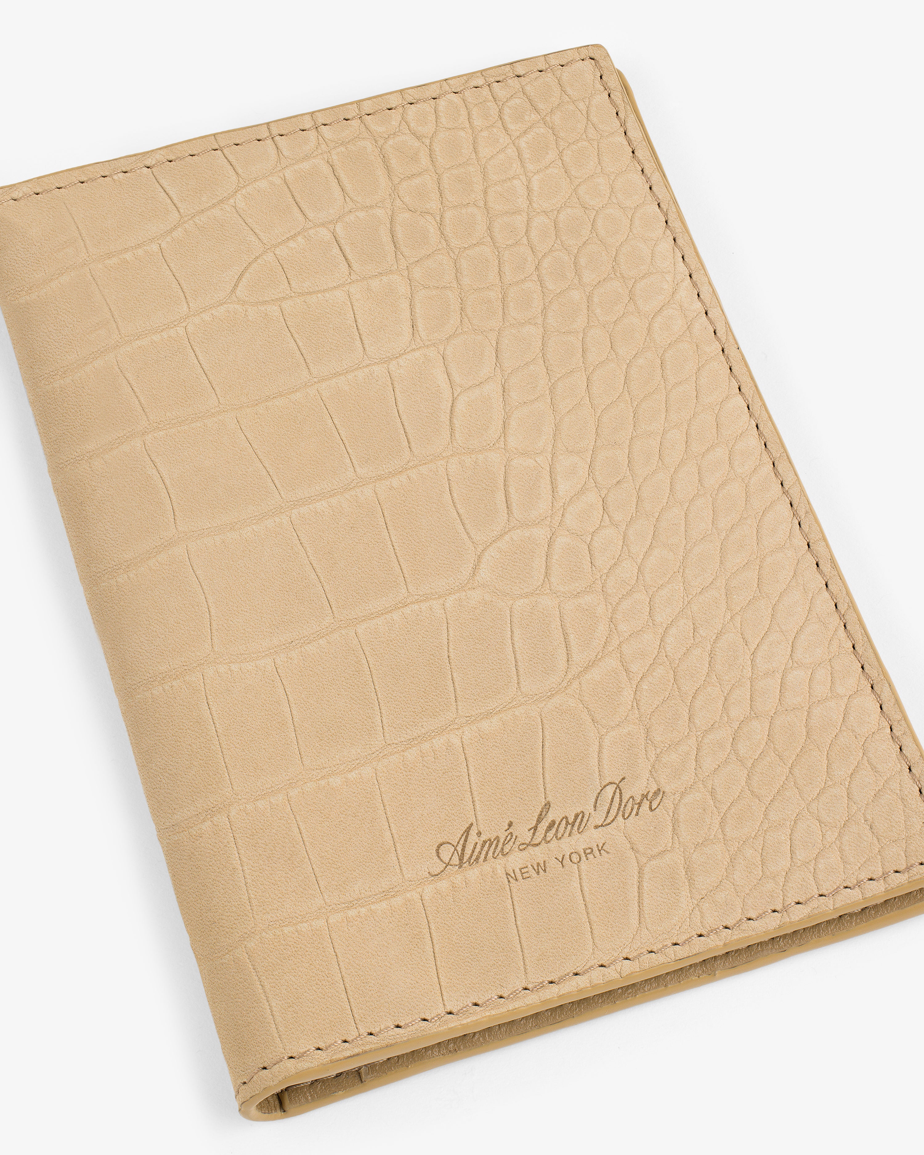 aim-leon-dore-croc-embossed-nubuck-passport-holder-tan image 4