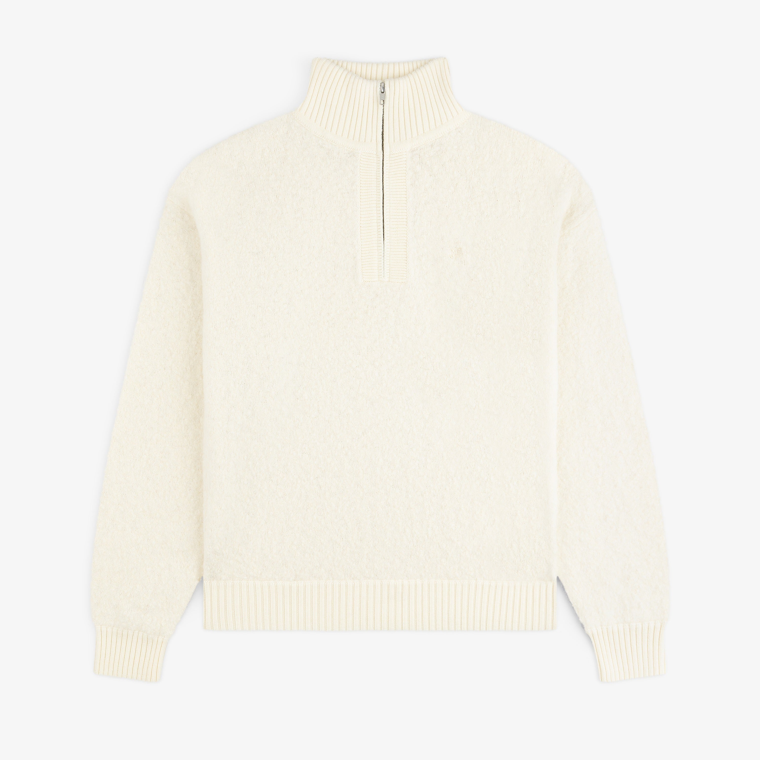 aim-leon-dore-alpaca-wool-quarter-zip-pullover-cream image 1