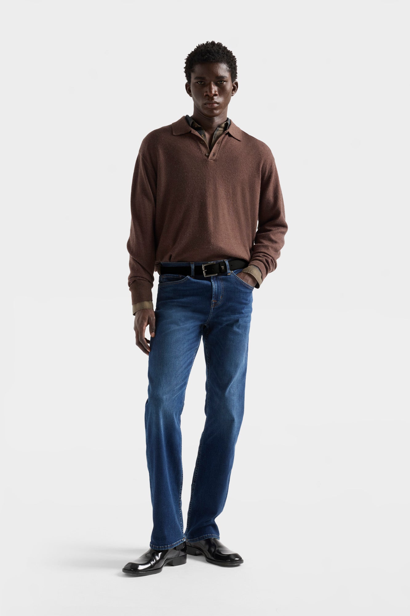 7-for-all-mankind-long-sleeve-polo-wool-espresso-herren-cashmere image 2