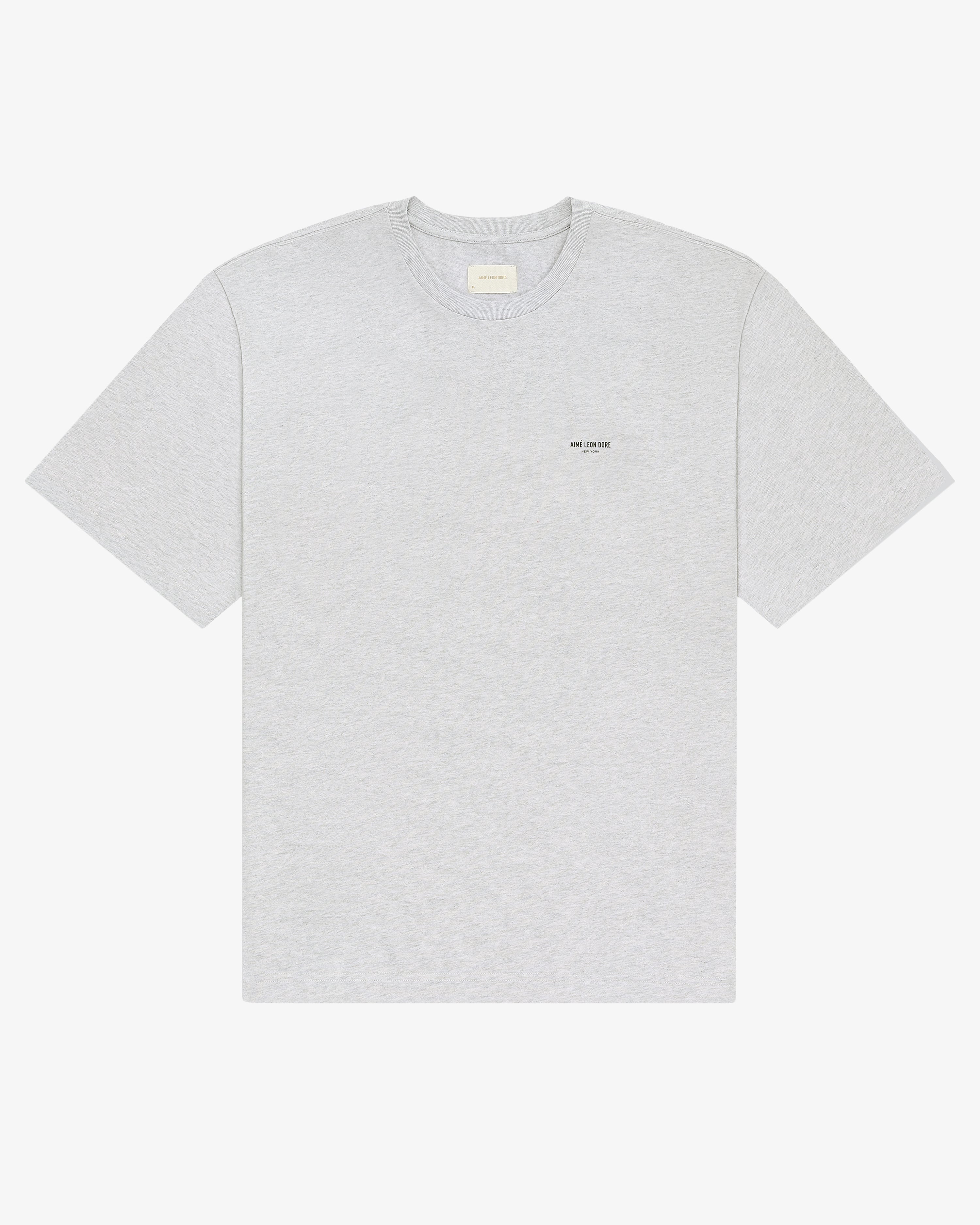 aim-leon-dore-micro-logo-tee-grau-boxy-fit-t-shirt image 2