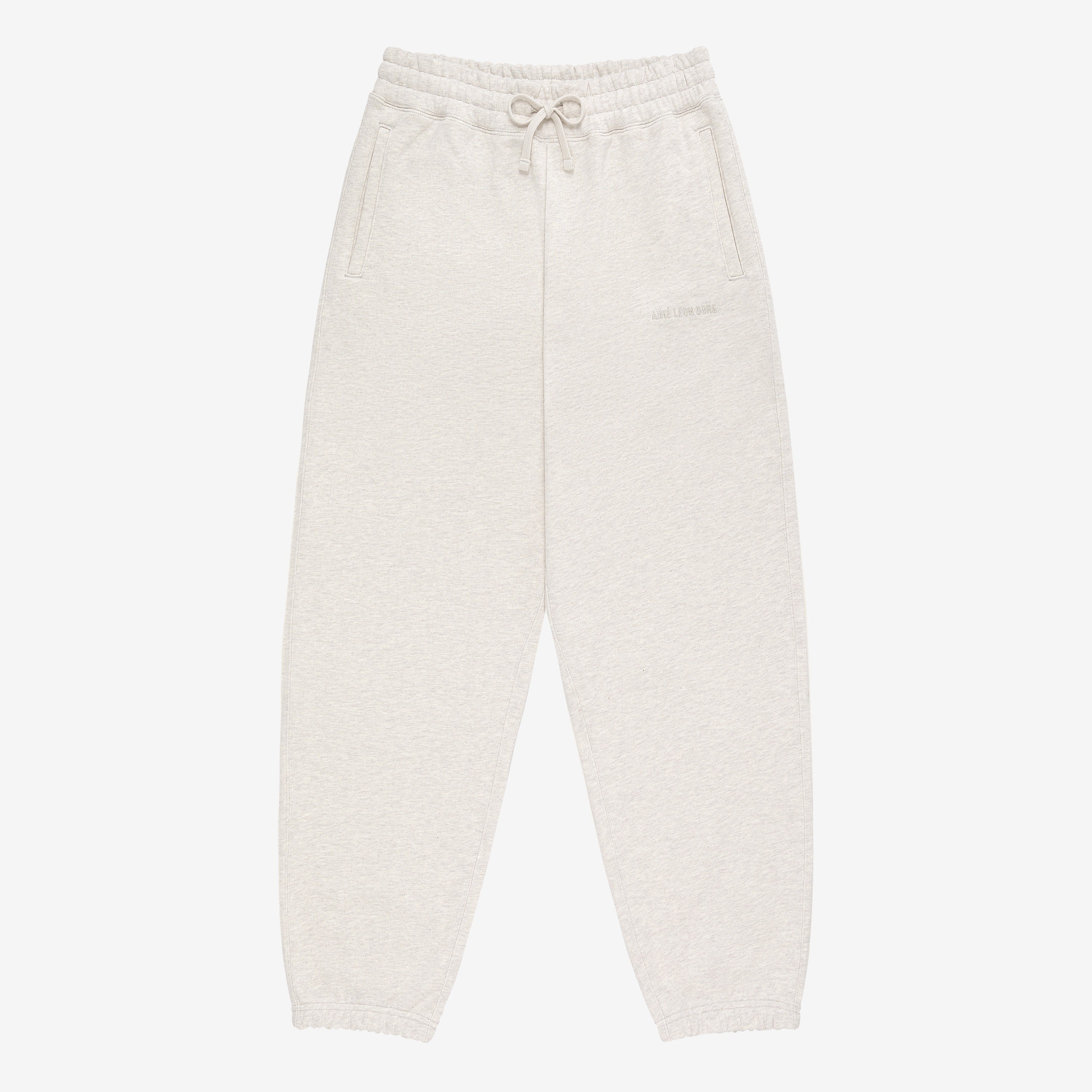 aim-leon-dore-tonal-logo-sweatpants-oatmeal-regular-fit image 1