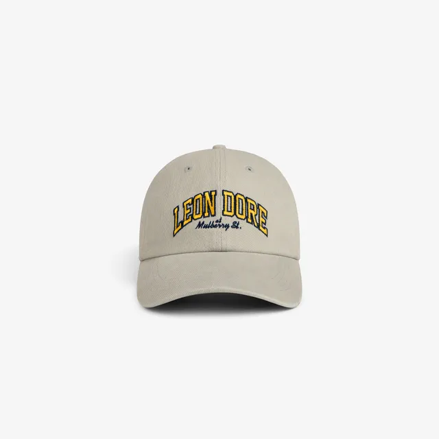 aim-leon-dore-mulberry-letterman-hat-tan-strapback image 1