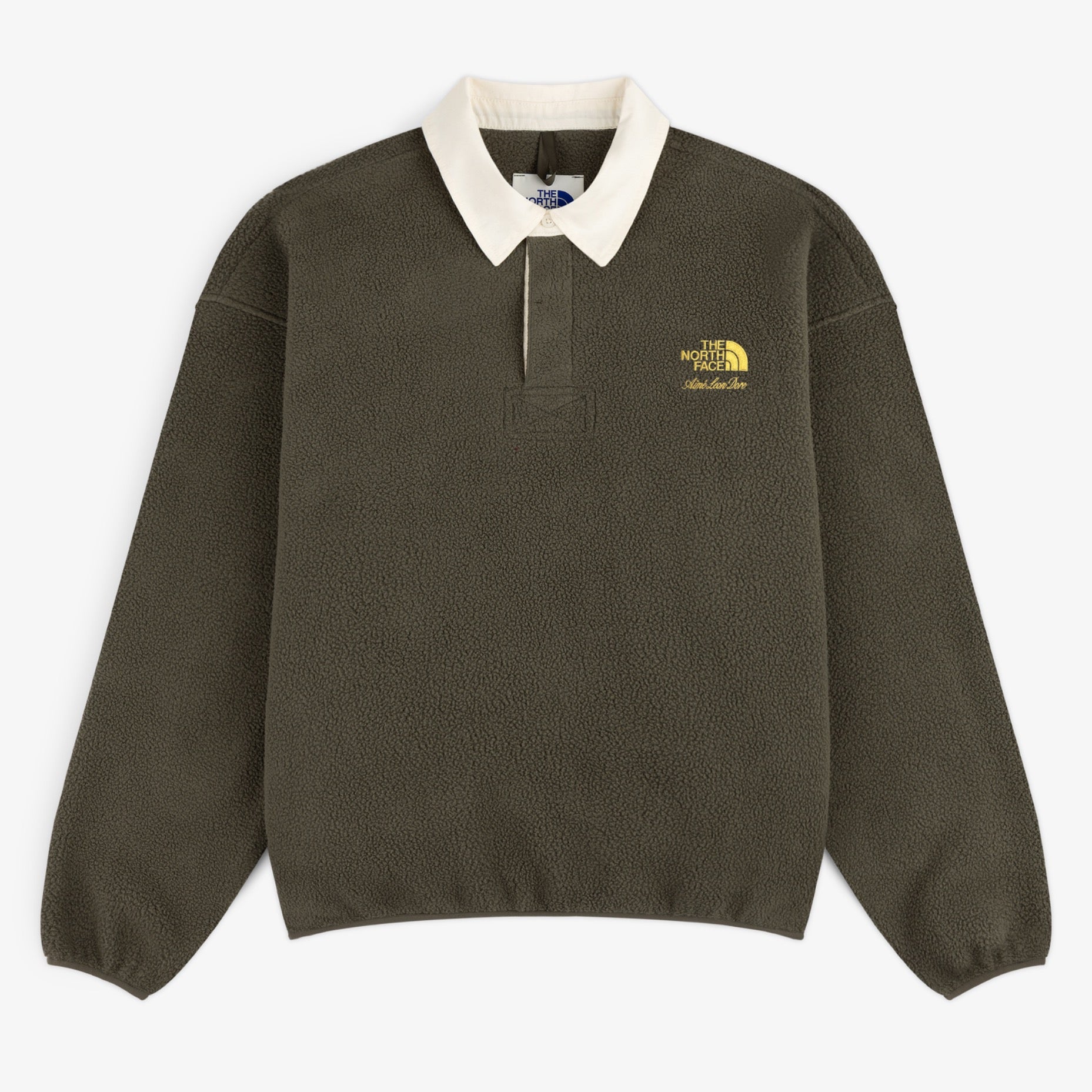 aim-leon-dore-x-the-north-face-fleece-rugby-olive-relaxed-fit image 1