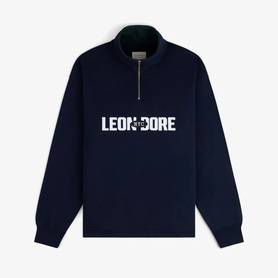 aim-leon-dore-aim-souvenir-quarter-zip-pullover-navy image 1