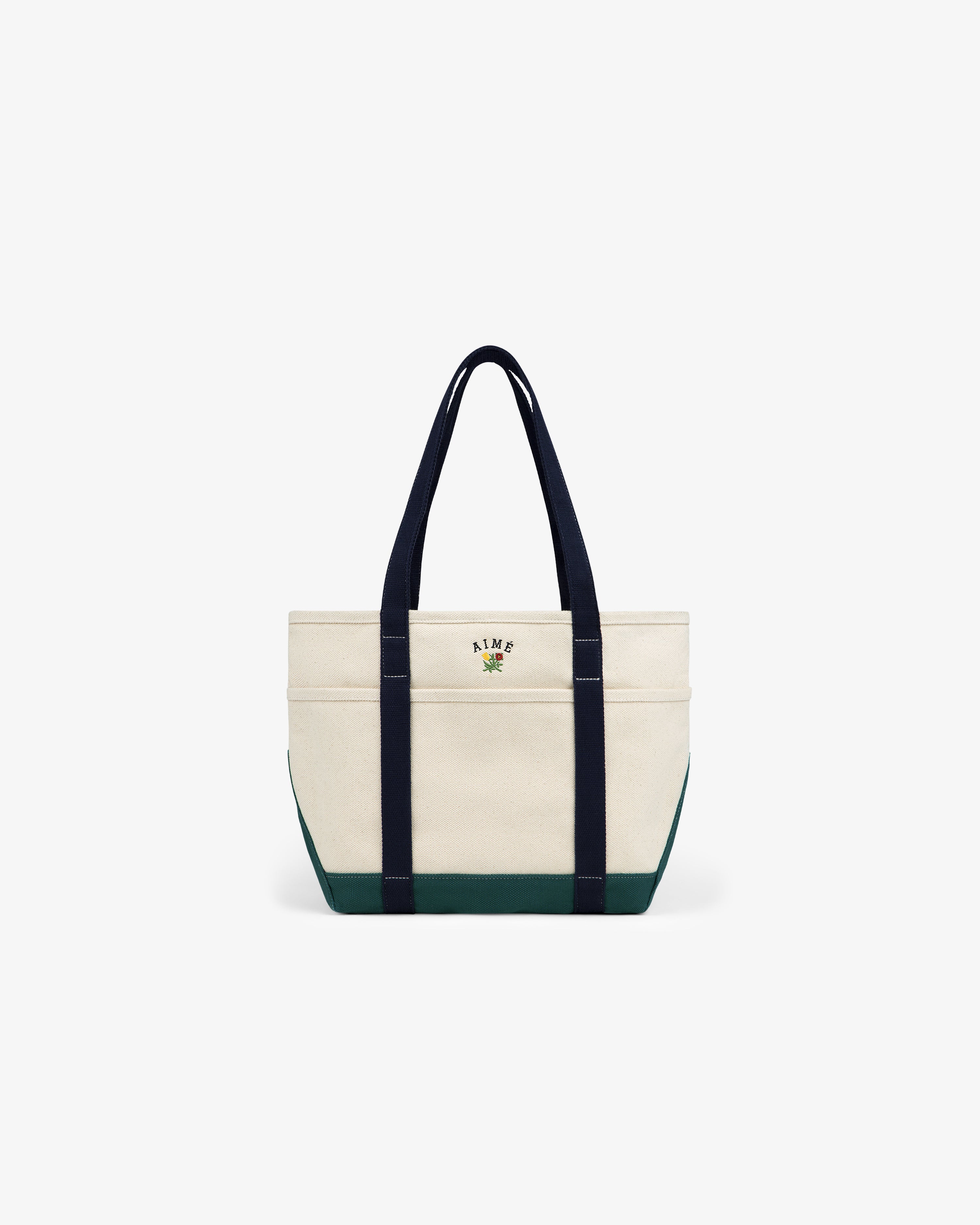 aim-leon-dore-small-crest-contrast-tote-bag-canvas-tasche-cream image 2