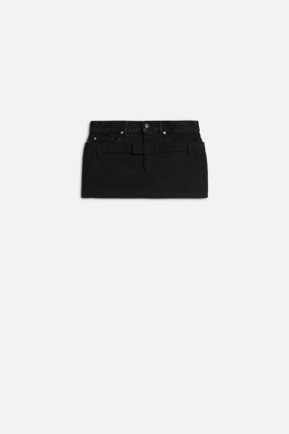 7-for-all-mankind-double-waist-skirt-black-damen-minirock image 1