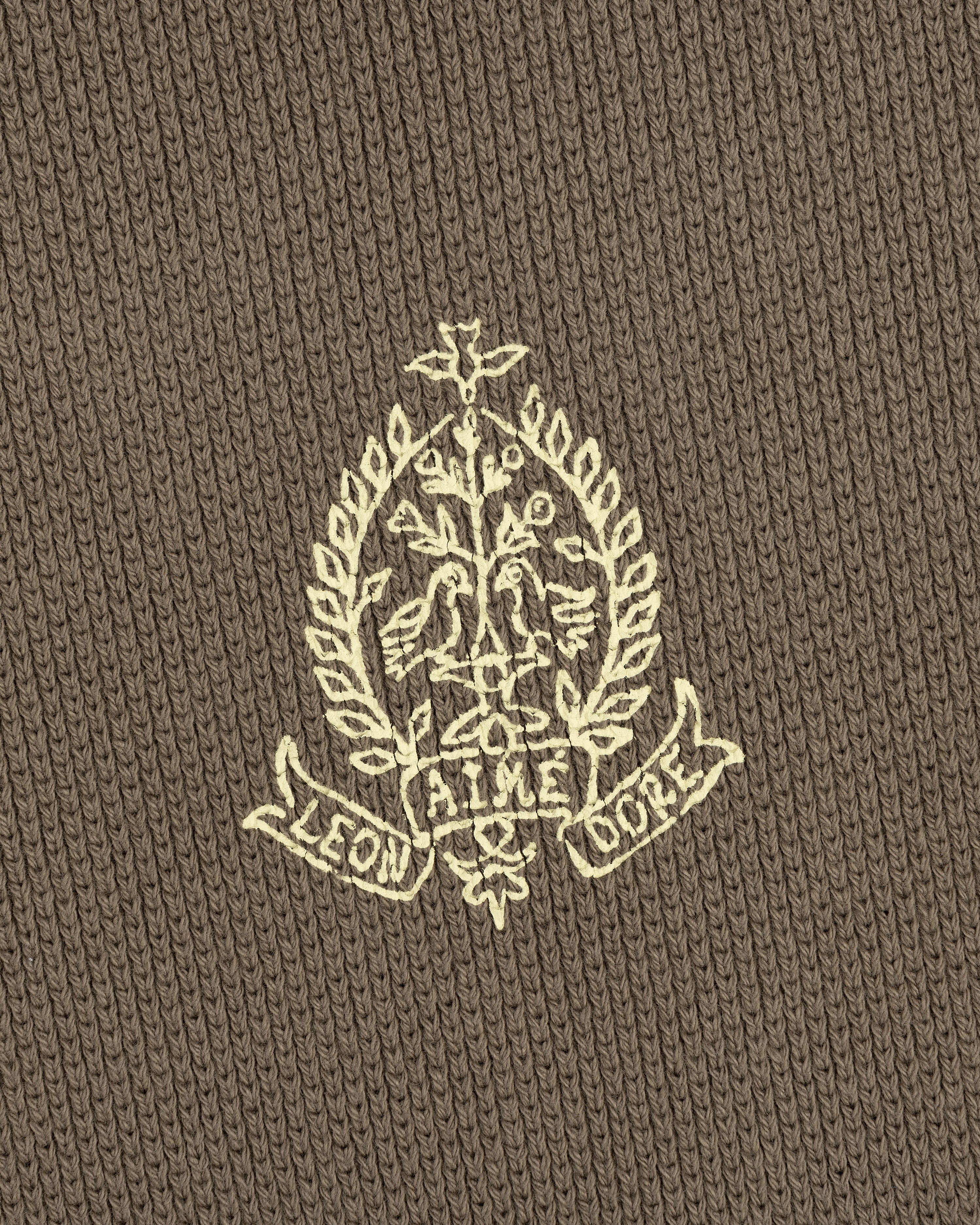 aim-leon-dore-saint-george-piqu-crewneck-sweatshirt-taupe image 6