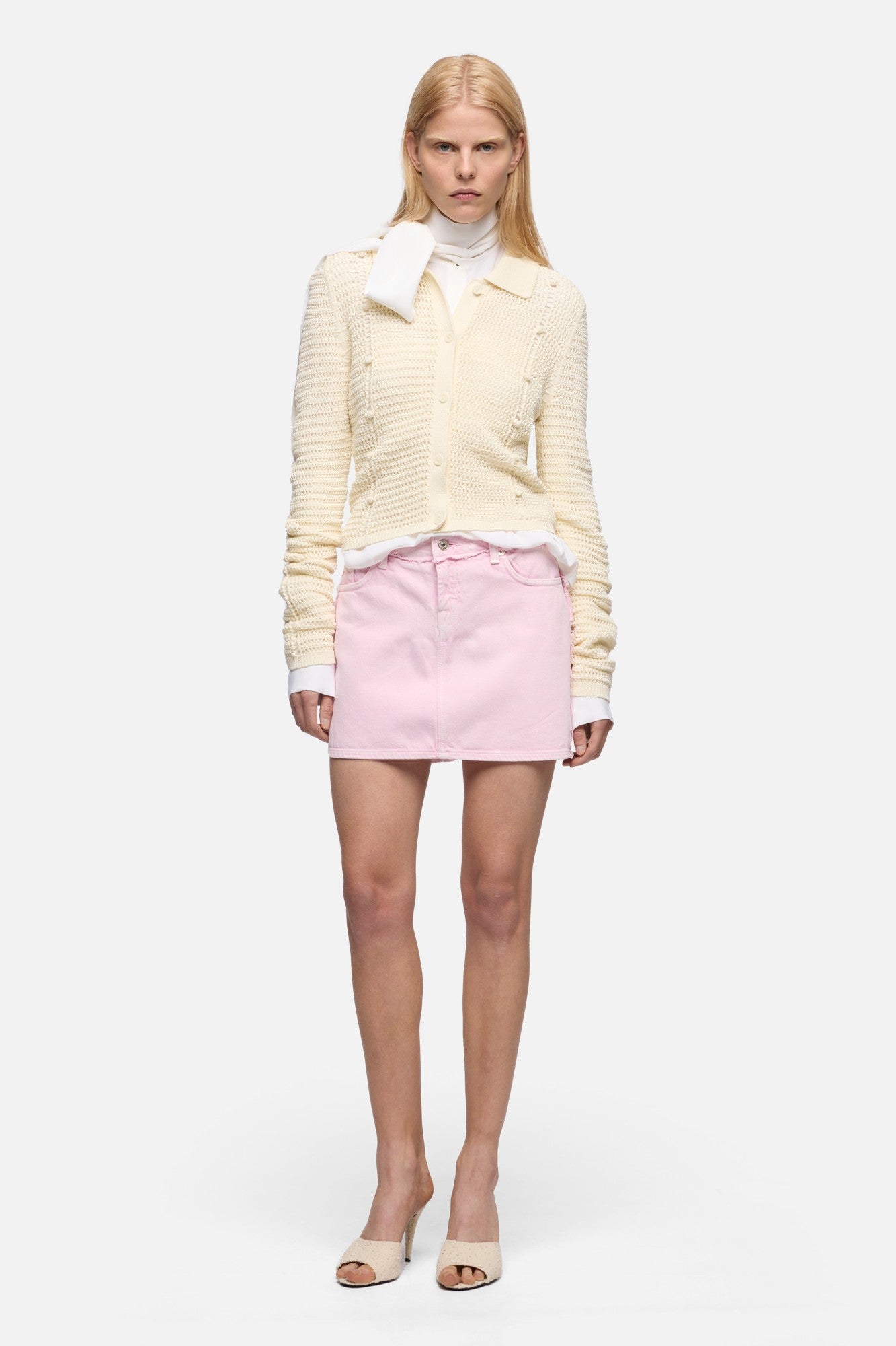 7-for-all-mankind-bobble-cardigan-strickjacke-ecru-damen-cropped-offener-strick image 2