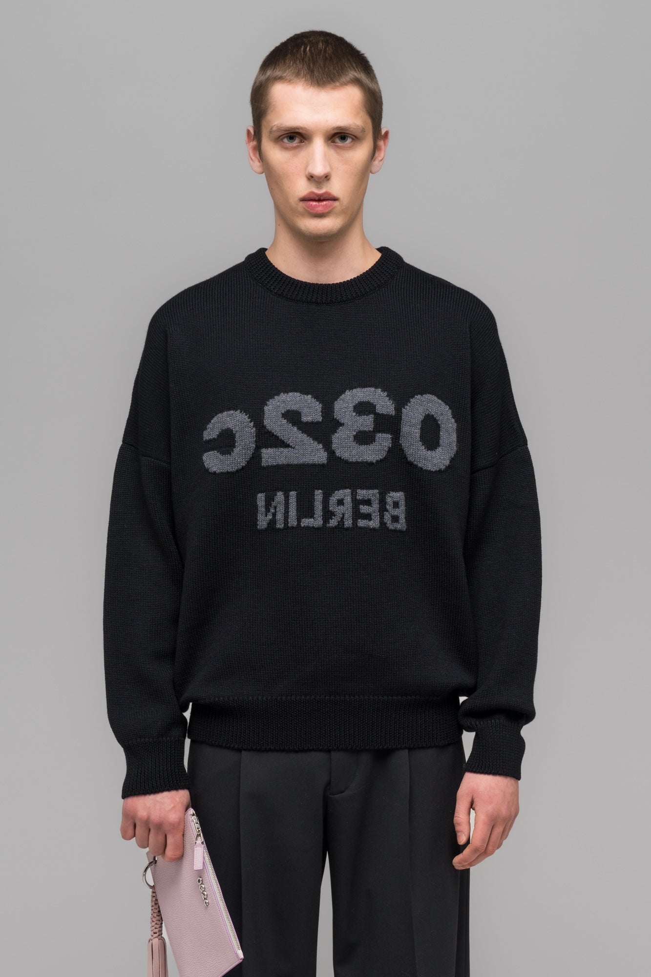032c-selfie-sweater-black-black-melange-merino image 3