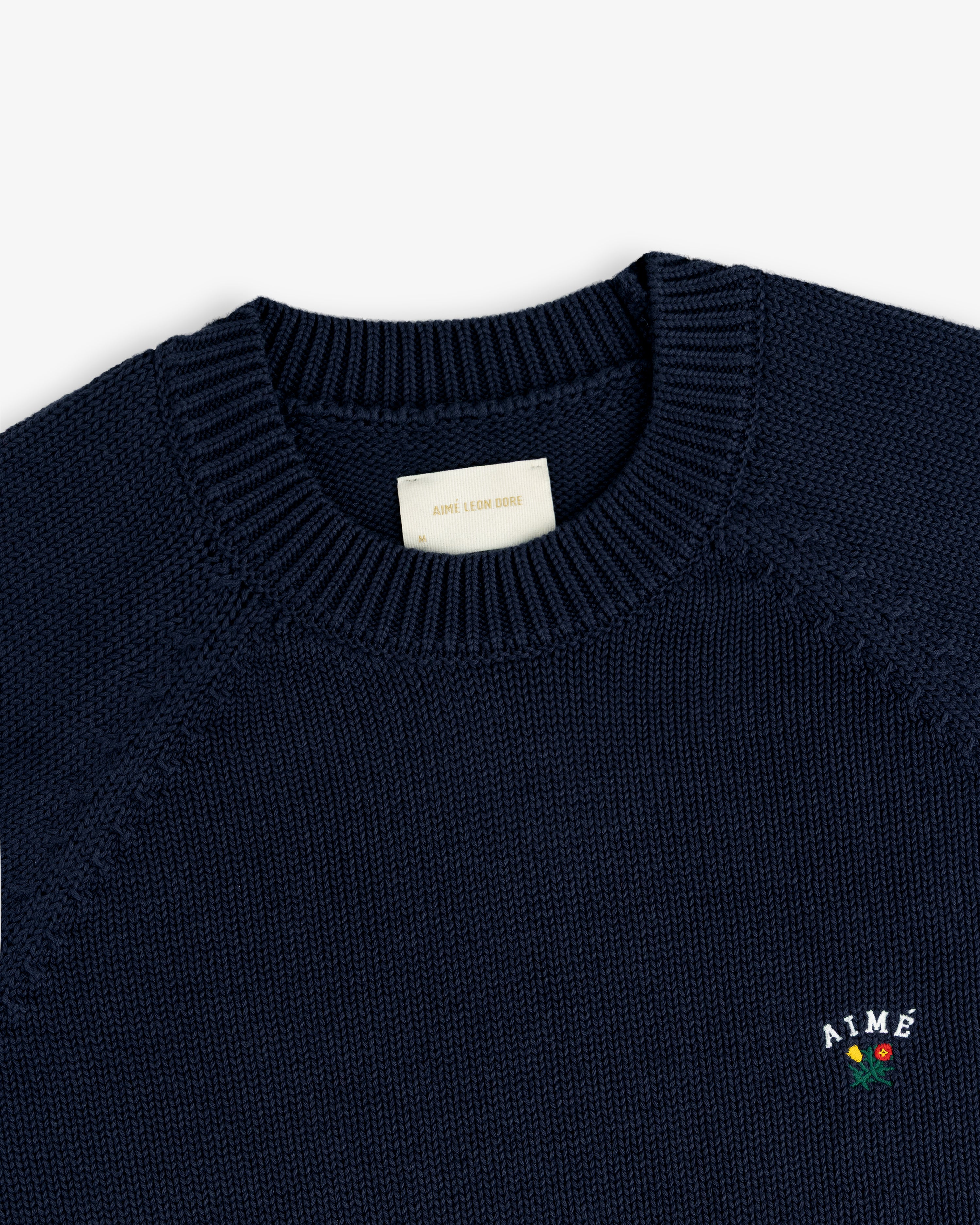 aim-leon-dore-crest-raglan-sweater-navy-baumwollpullover image 4