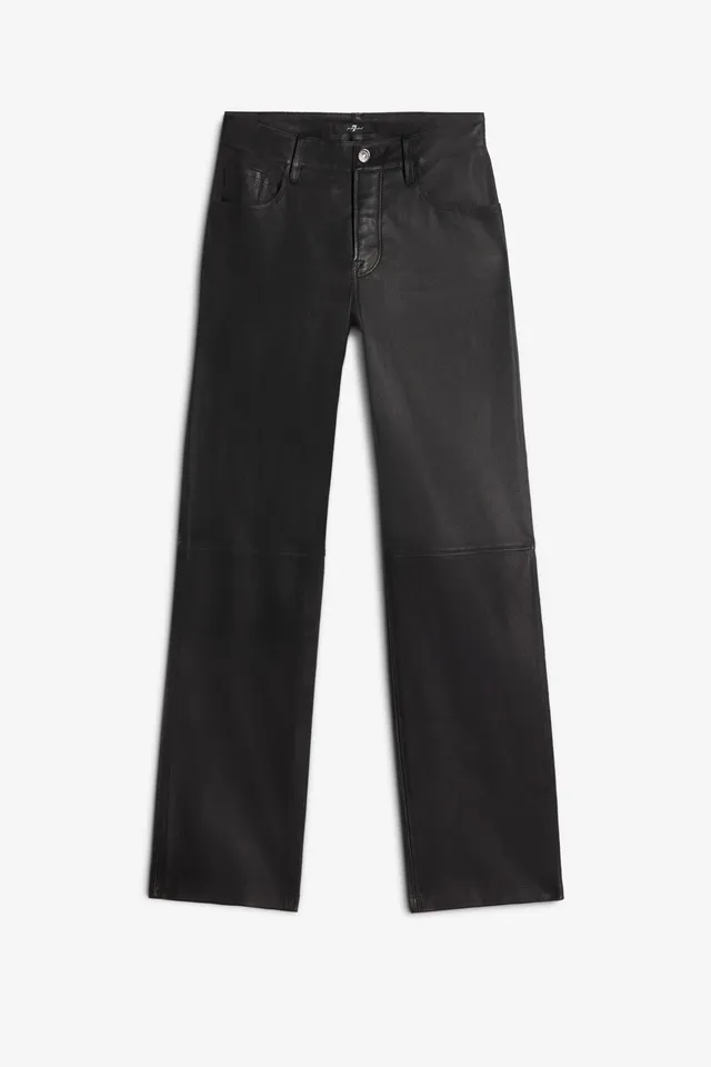 7-for-all-mankind-calie-straight-lederhose-leather-black-damen image 1