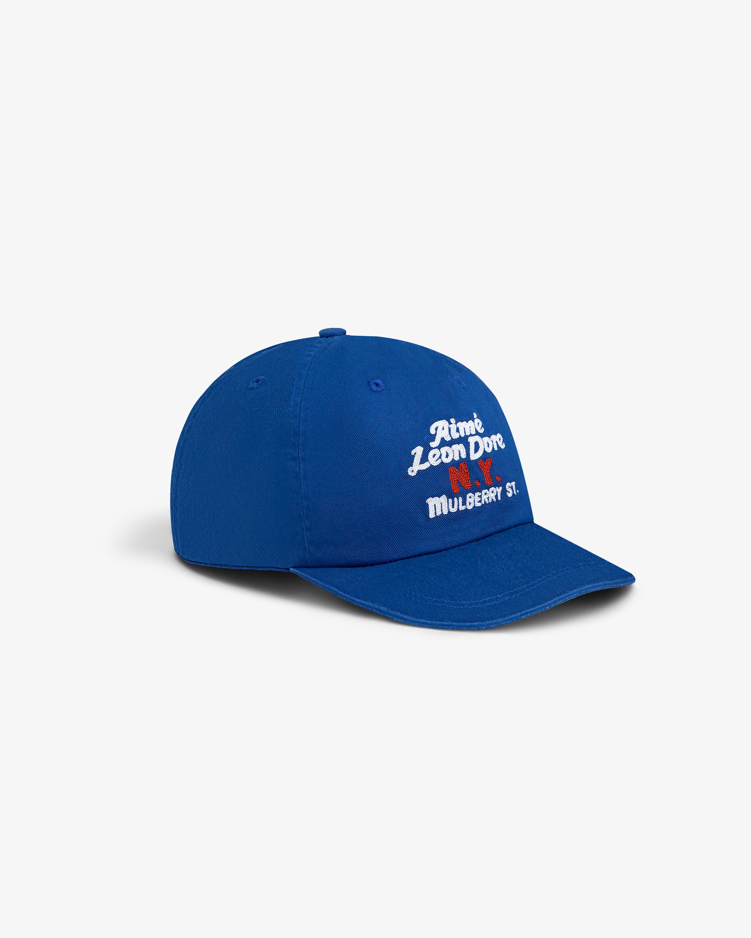 aim-leon-dore-mulberry-chainstitch-hat-blaue-5-panel-cap image 3