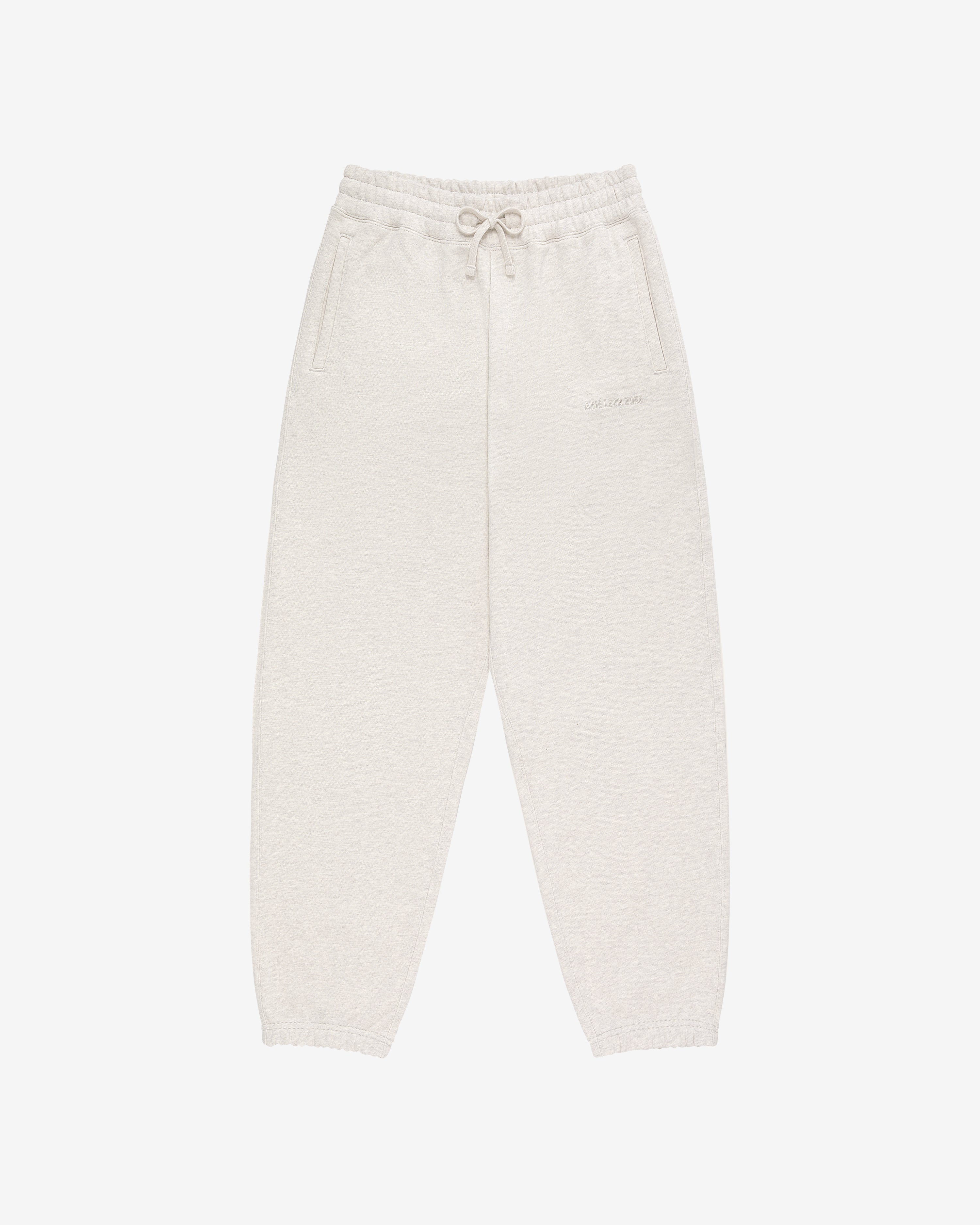 aim-leon-dore-tonal-logo-sweatpants-oatmeal-regular-fit image 2