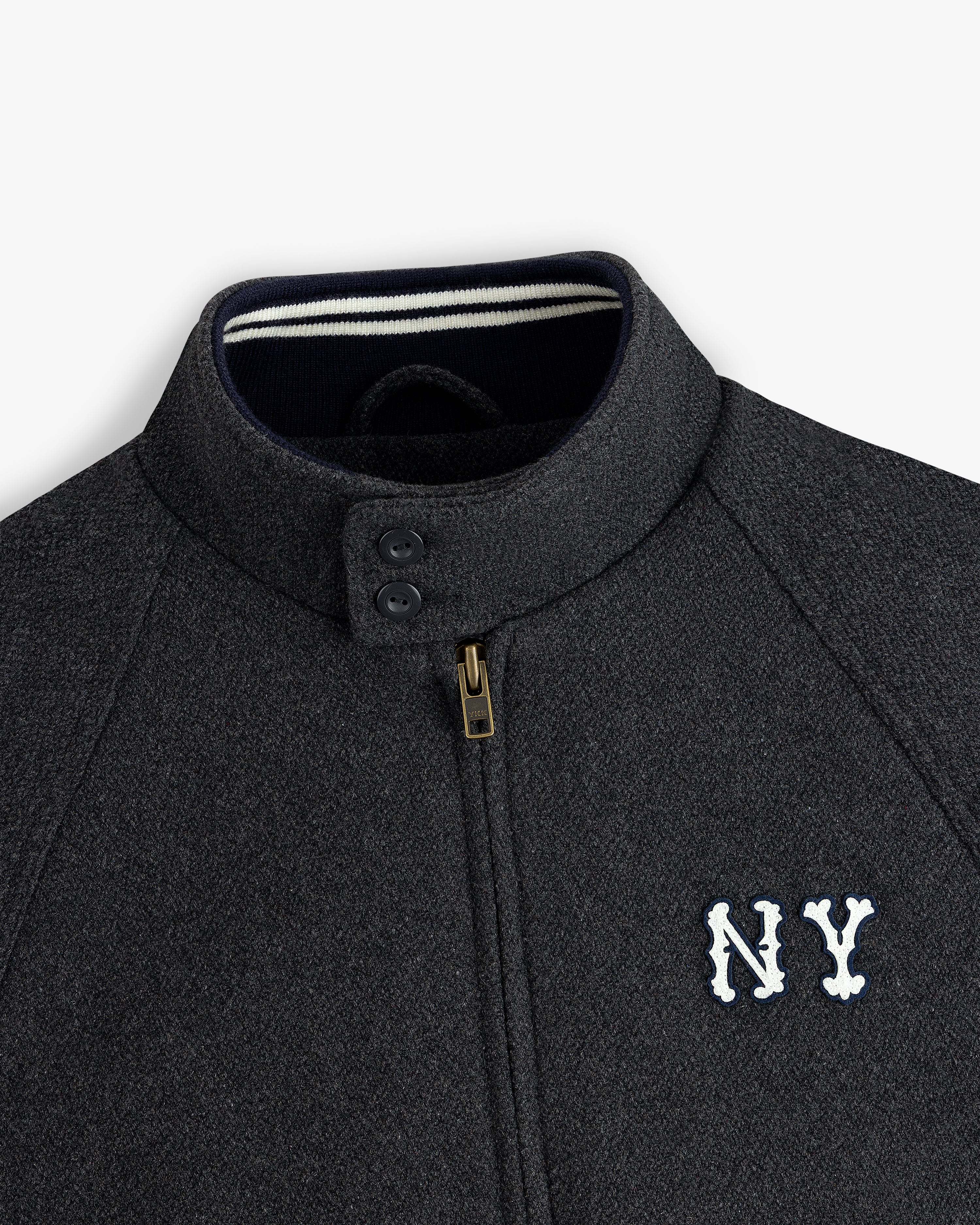 aim-leon-dore-ny-highlanders-wool-varsity-jacke-grau image 6