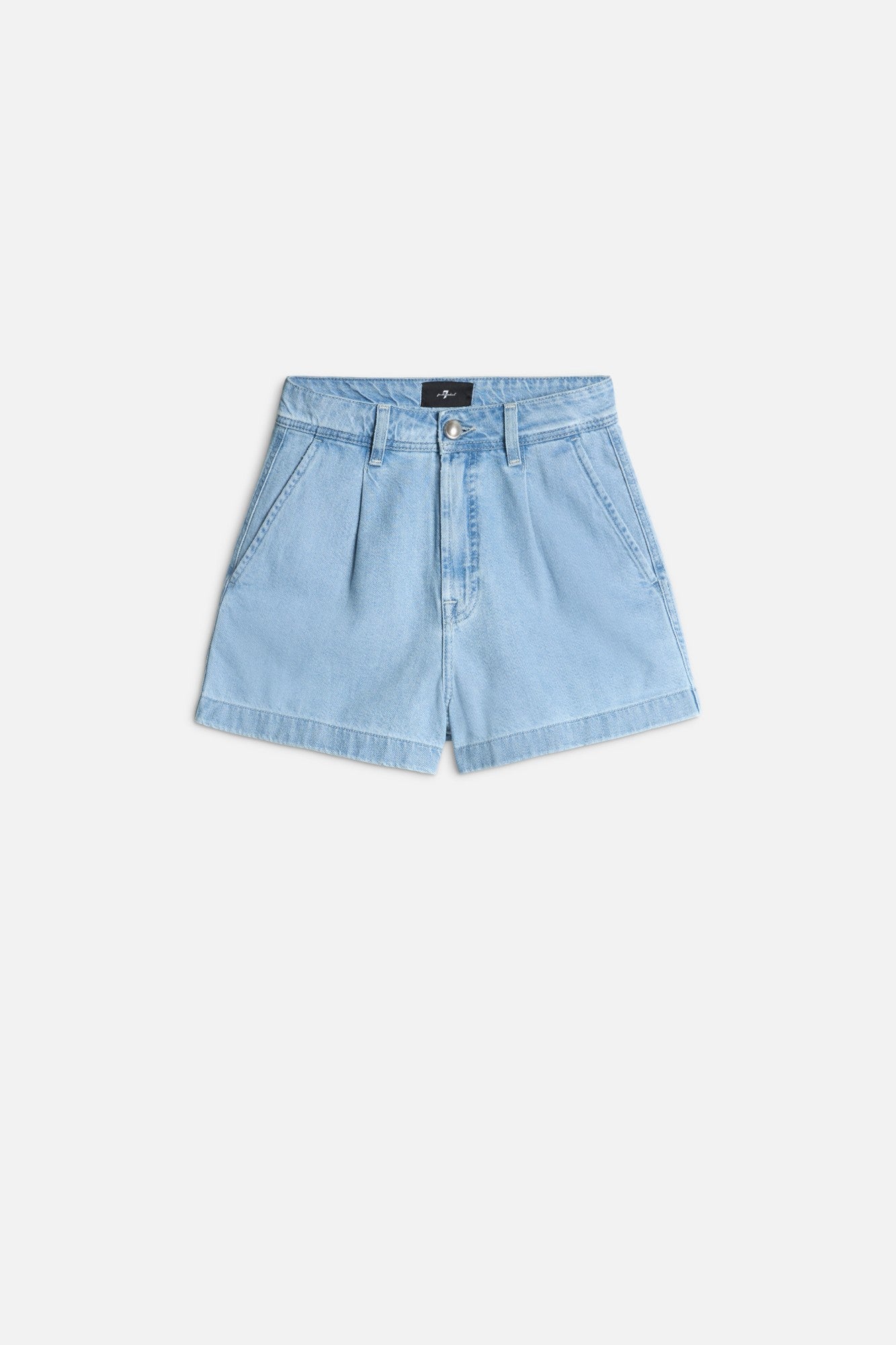 7-for-all-mankind-weightless-pleated-denim-short-hana-damen-high-rise-shorts image 1