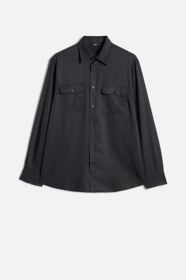 7-for-all-mankind-military-shirt-in-fluid-black-herren-hemd-aus-100-lyocell image 1