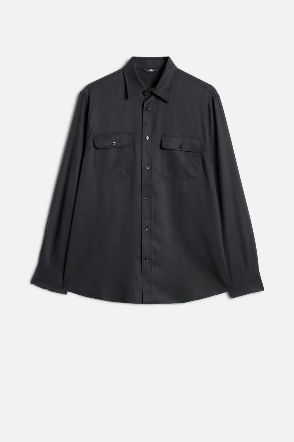 7-for-all-mankind-military-shirt-in-fluid-black-herren-hemd-aus-100-lyocell image 1