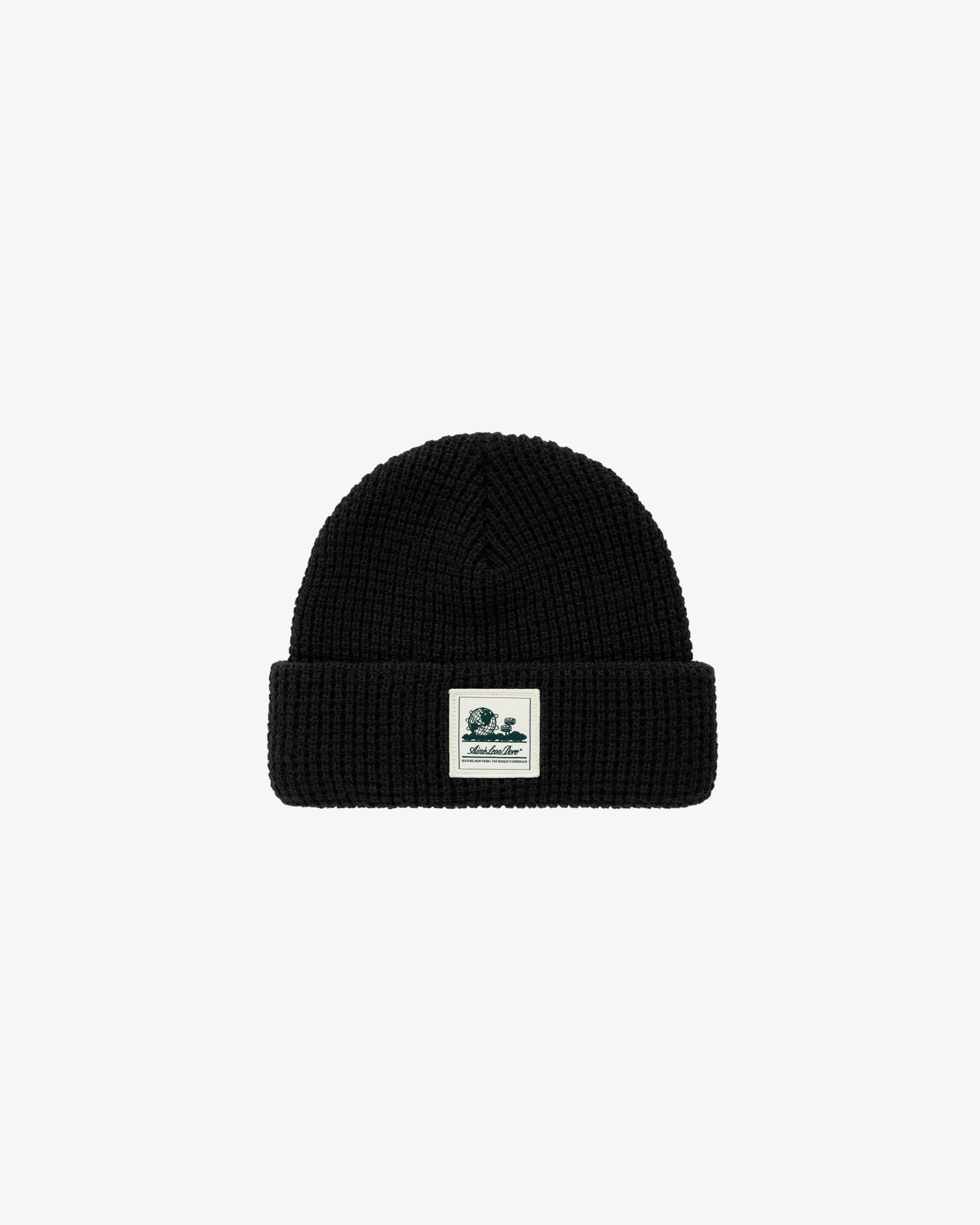 aim-leon-dore-waffle-knit-beanie-schwarz-unisex image 2