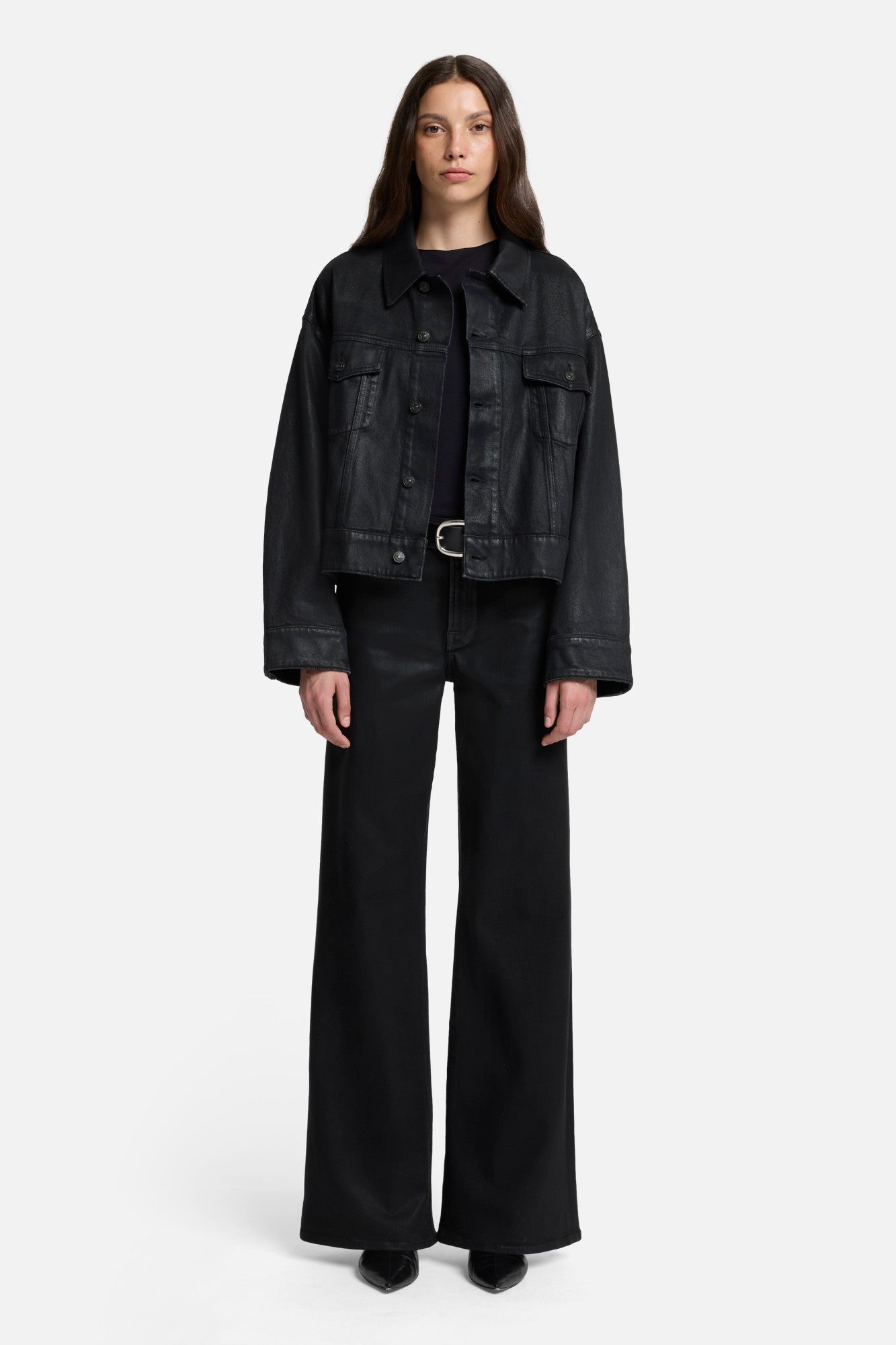7-for-all-mankind-lotta-wide-leg-jeans-coated-black image 2