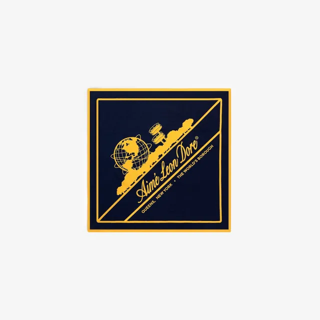 aim-leon-dore-unisphere-bandana-tuch-navy-gelb-27-baumwolle image 1