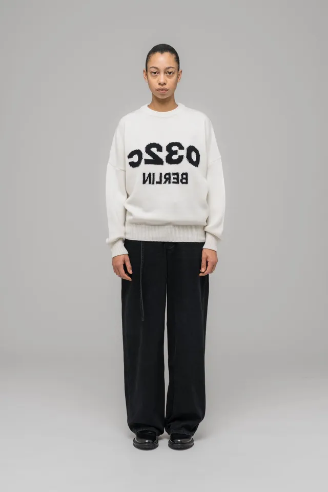 032c-selfie-sweater-white-black-merino-pullover image 1