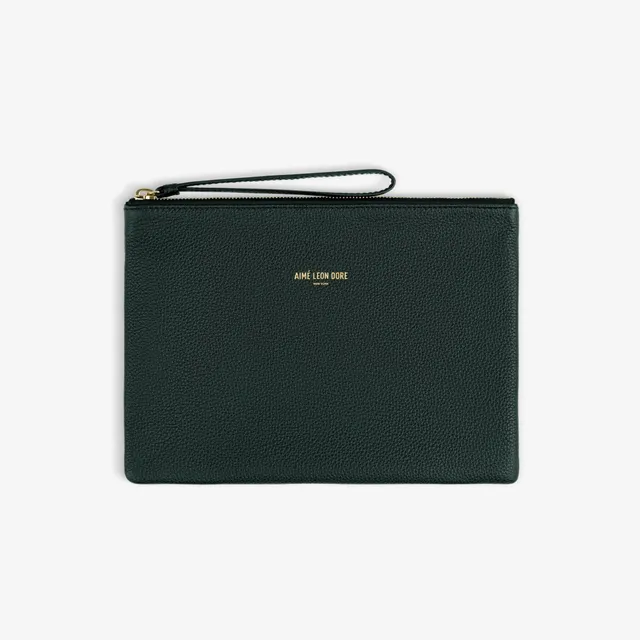 aim-leon-dore-small-leather-pouch-tasche-gr-n image 1